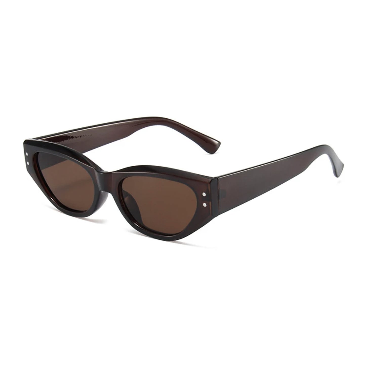 SLIM BROWN OVAL SUNGLASSES