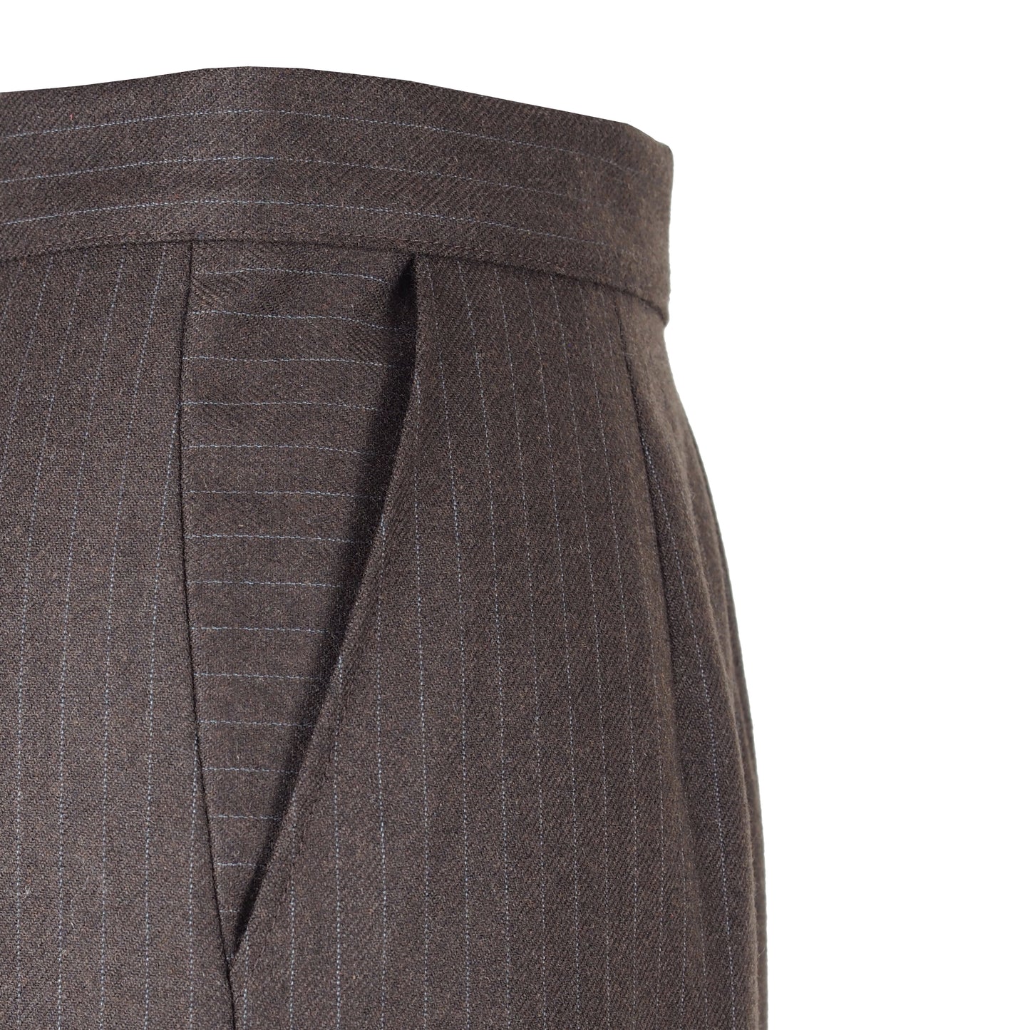 PINSTRIPE WOOL MIDI SKIRT
