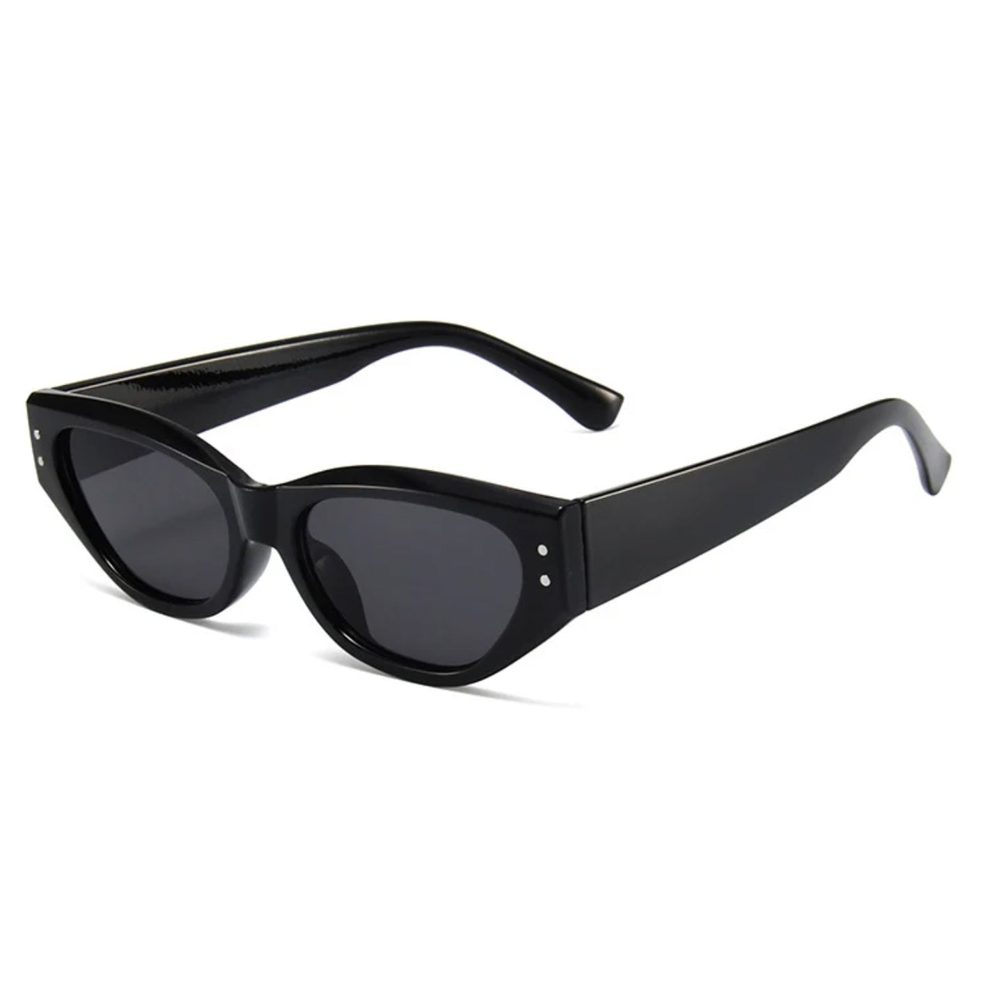 SLIM BLACK OVAL SUNGLASSES