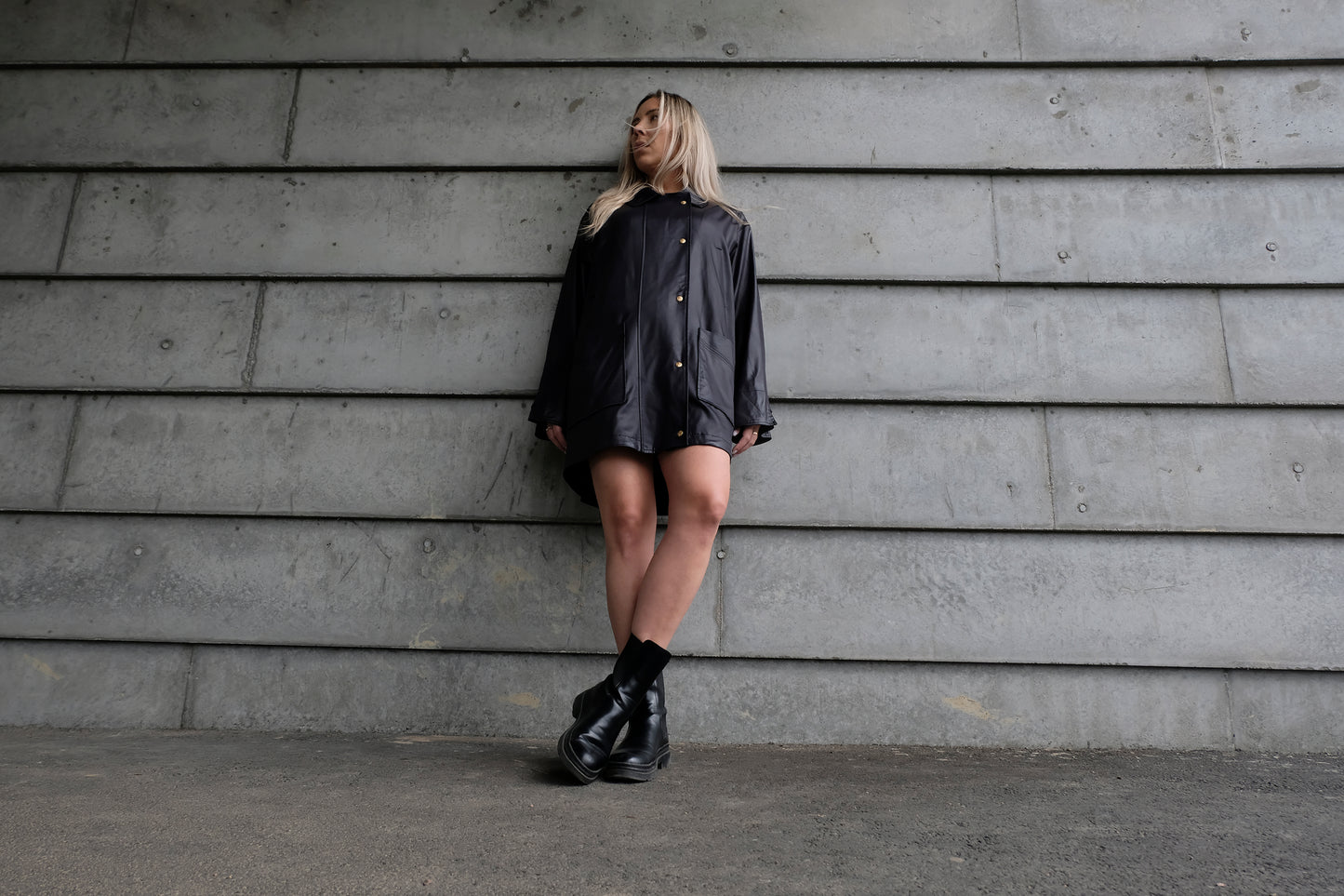 NAVY BLUE PATENT JACKET