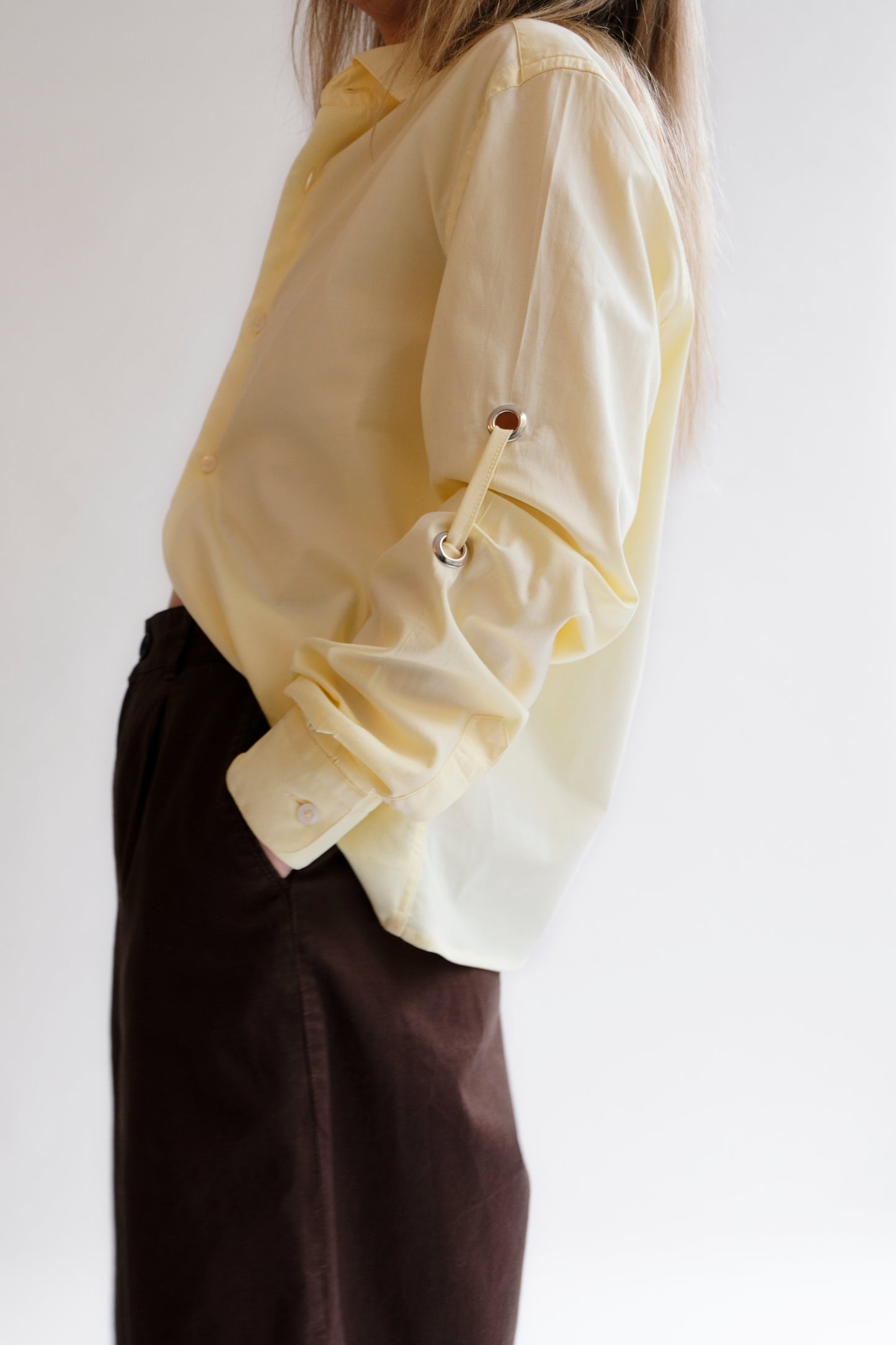 UPCYCLED BUTTER YELLOW SHIRT