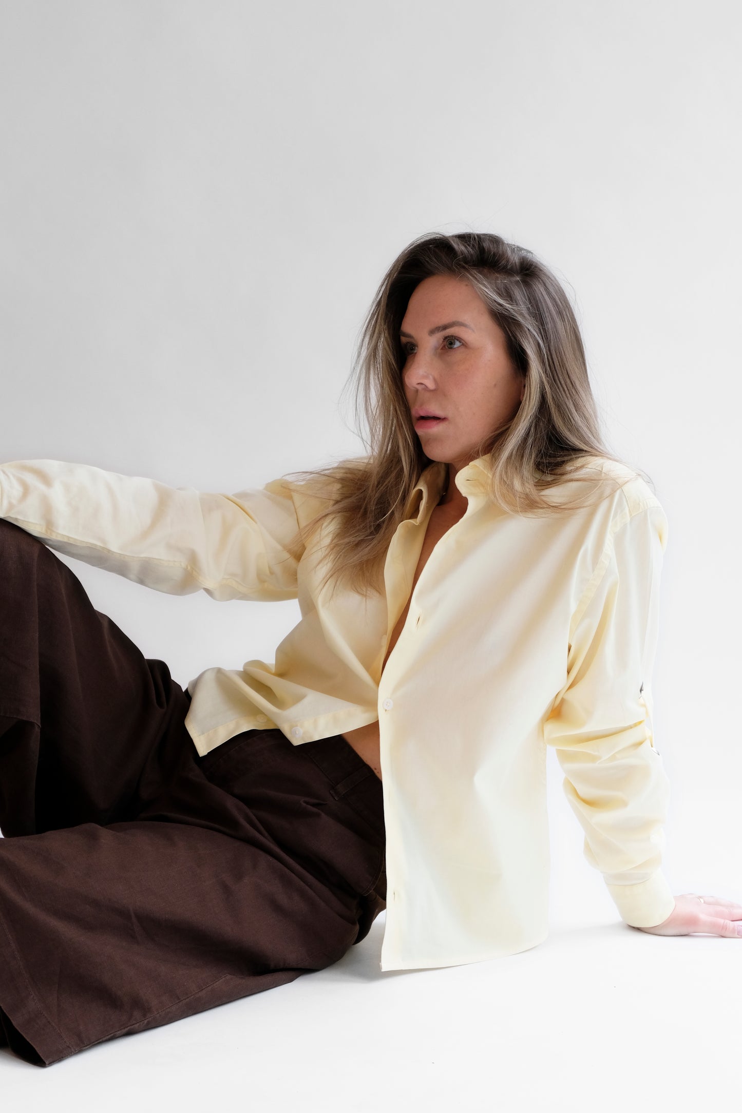 UPCYCLED BUTTER YELLOW SHIRT