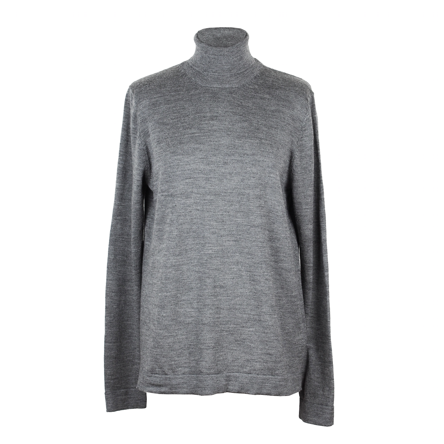GRAY HIGH NECK MERINO WOOL PULLOVER