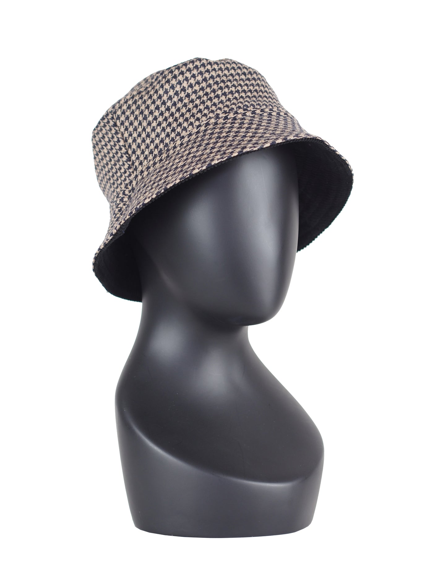 UPCYCLED HOUNDSTOOTH BUCKET HAT