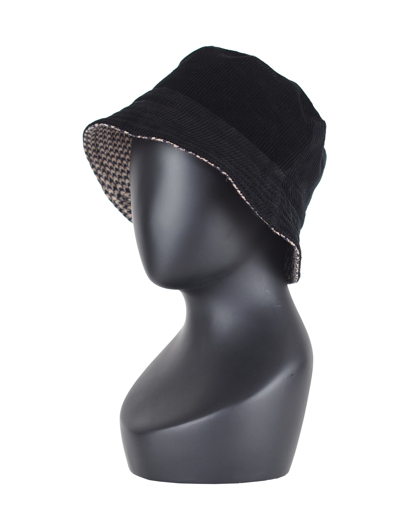 UPCYCLED HOUNDSTOOTH BUCKET HAT