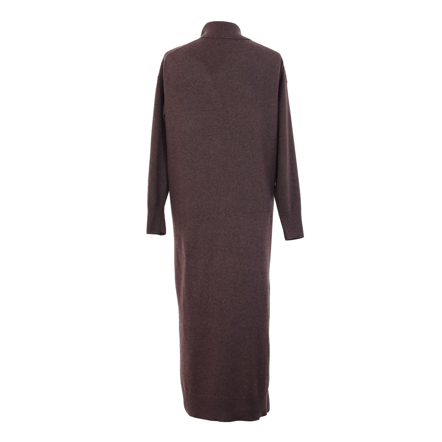 BROWN MAXI WOOL DRESS