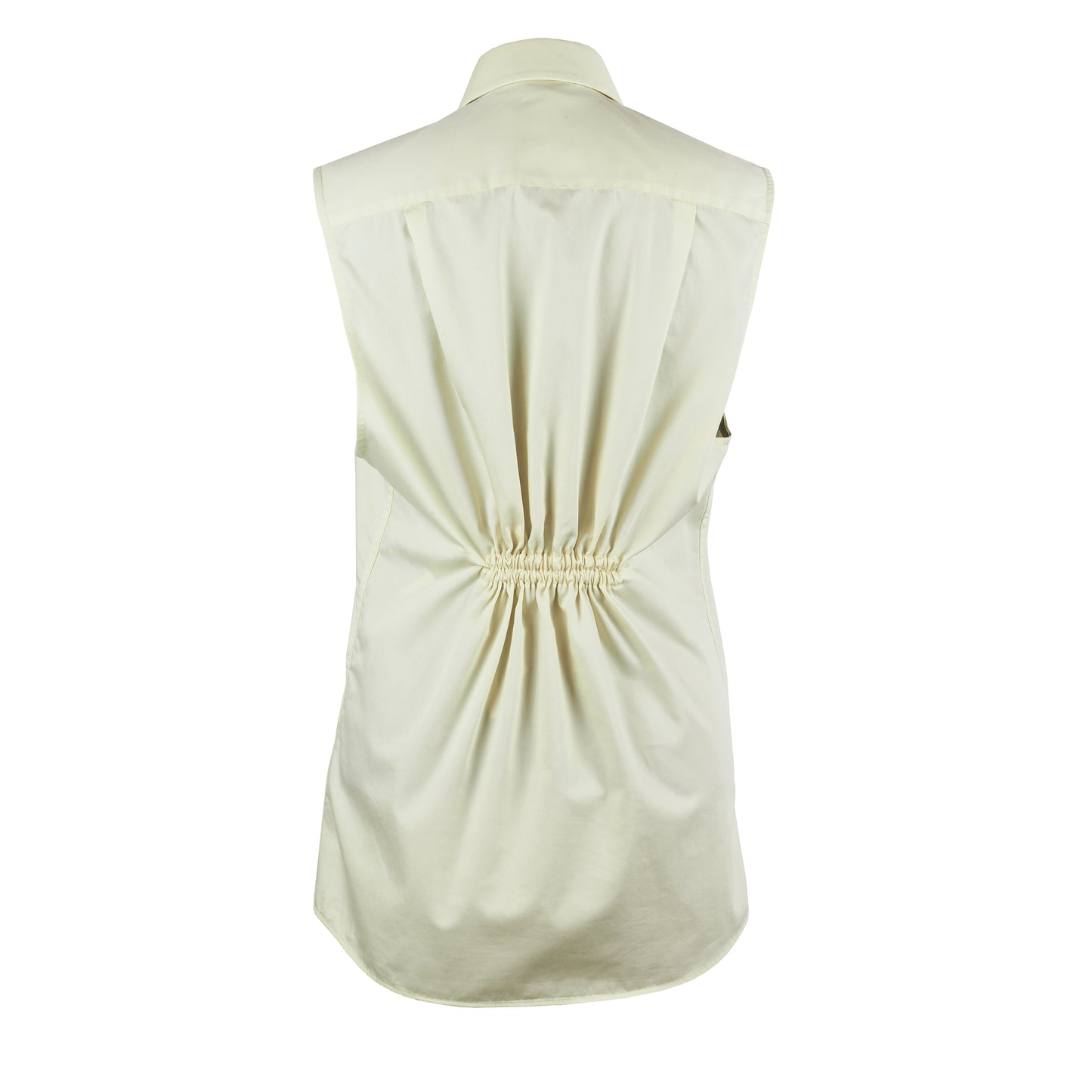 SLEEVELESS BUTTER YELLOW SHIRT