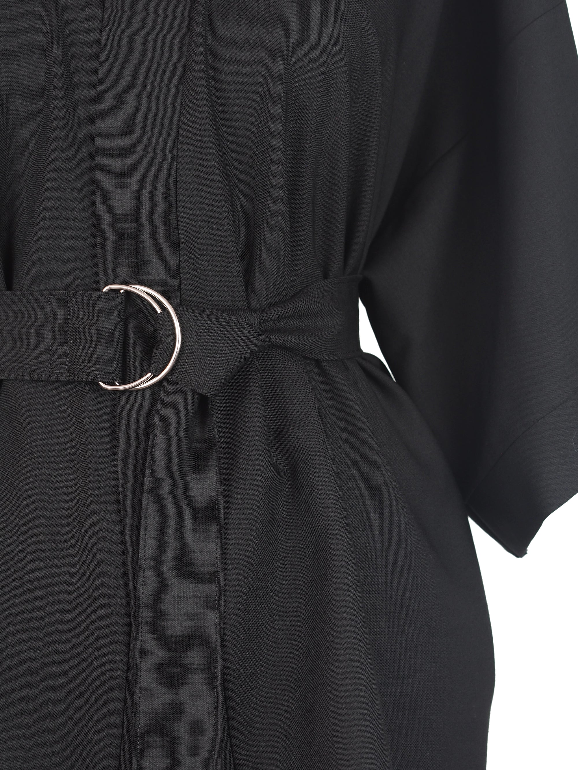 BLACK WOOL KIMONO
