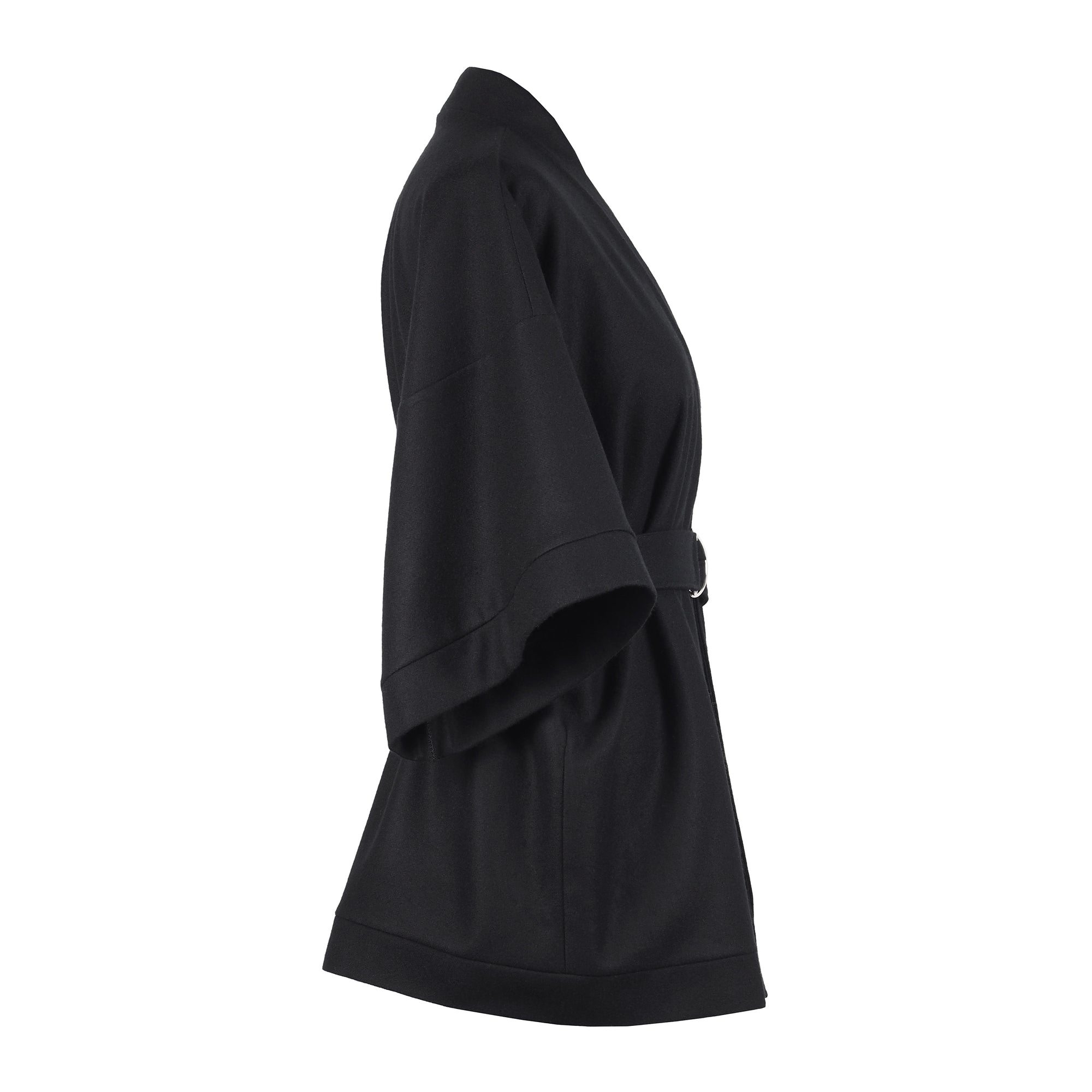 BLACK WOOL KIMONO