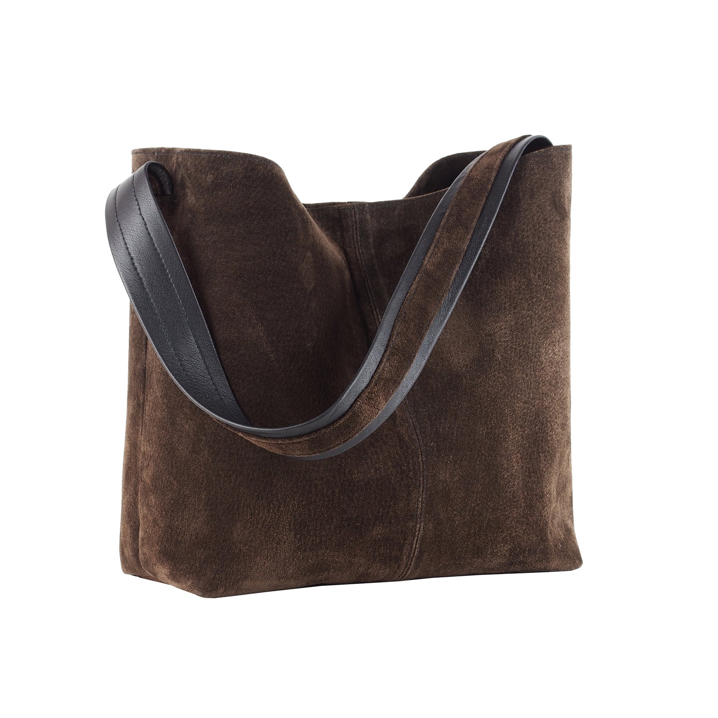 CHOCOLATE BROWN SUEDE TOTE BAG