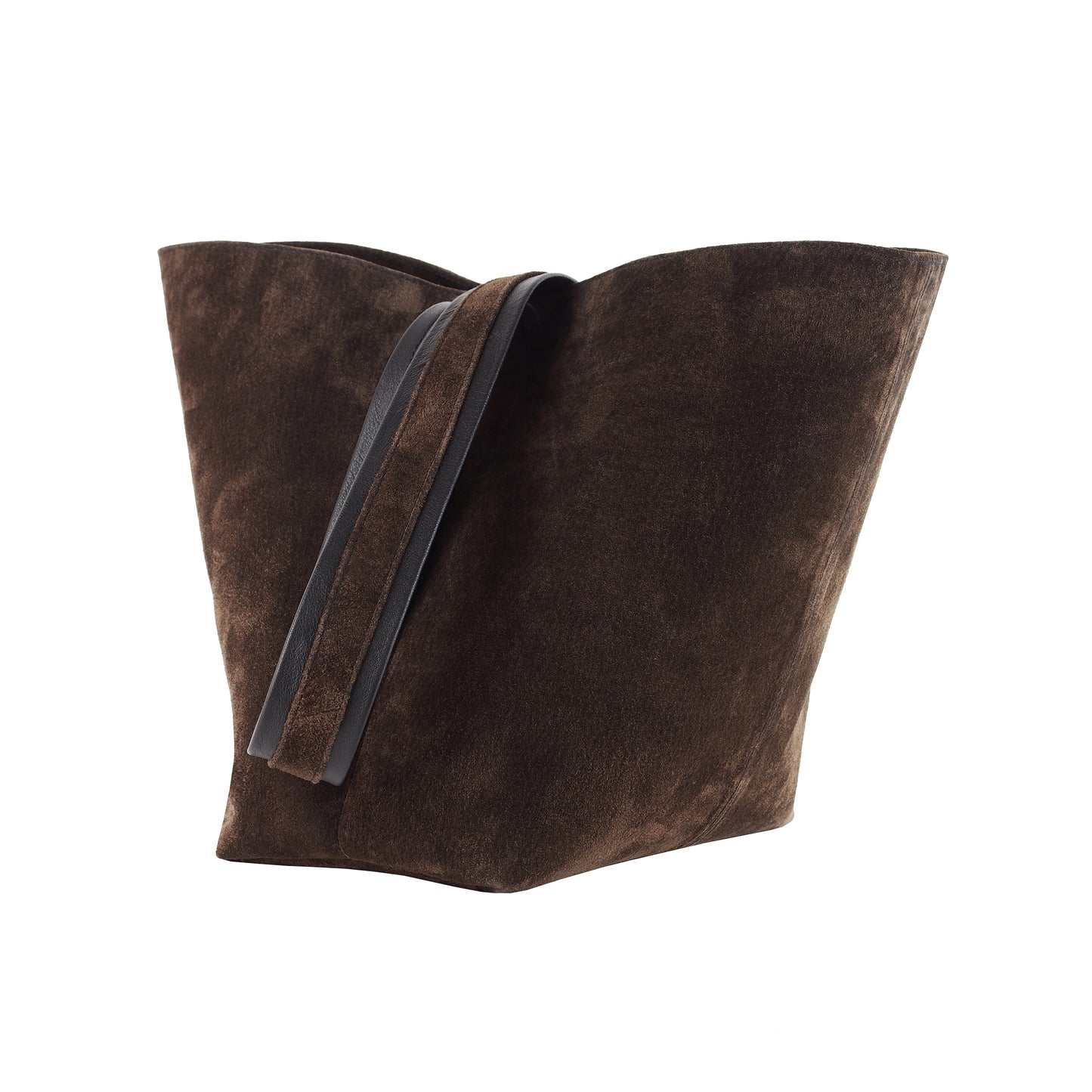 CHOCOLATE BROWN SUEDE TOTE BAG