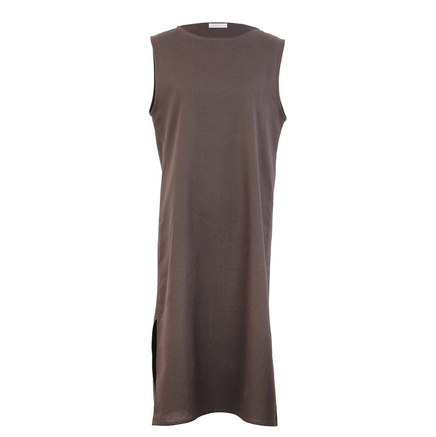 BROWN MAXI SHIFT DRESS