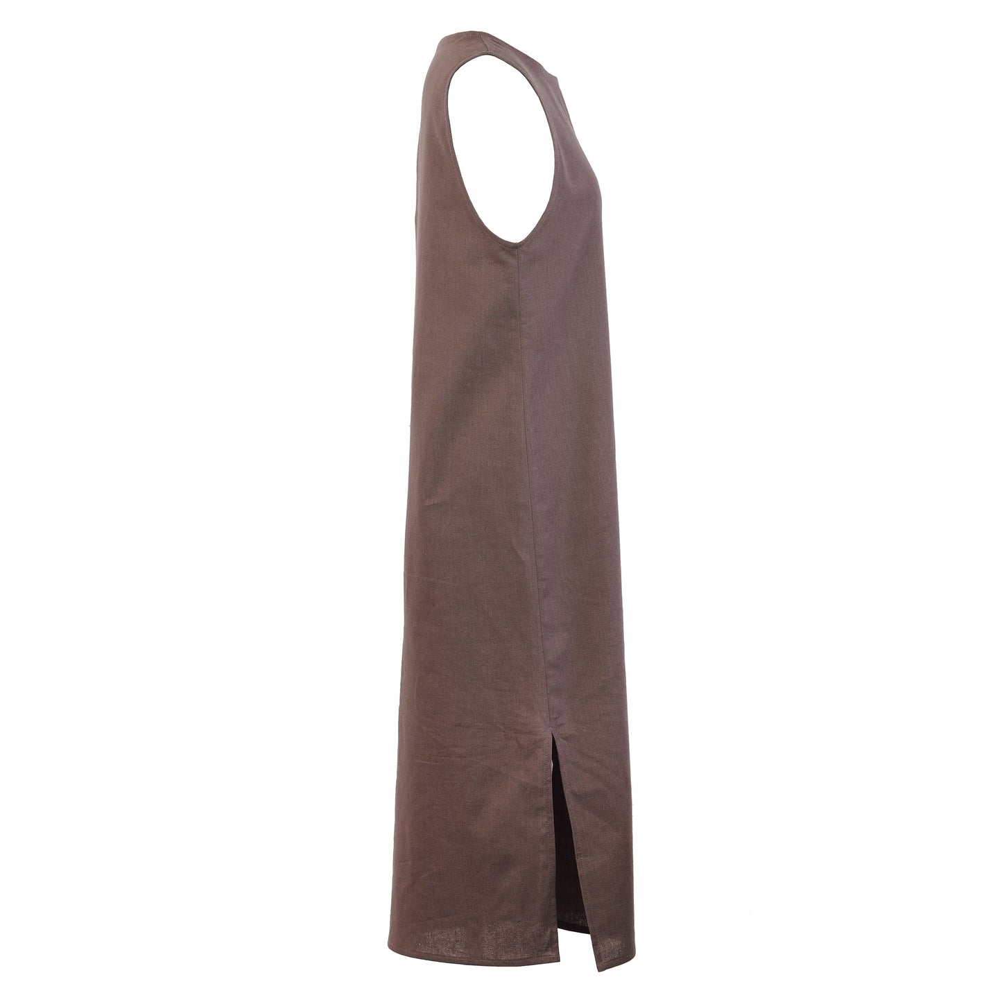 BROWN MAXI SHIFT DRESS