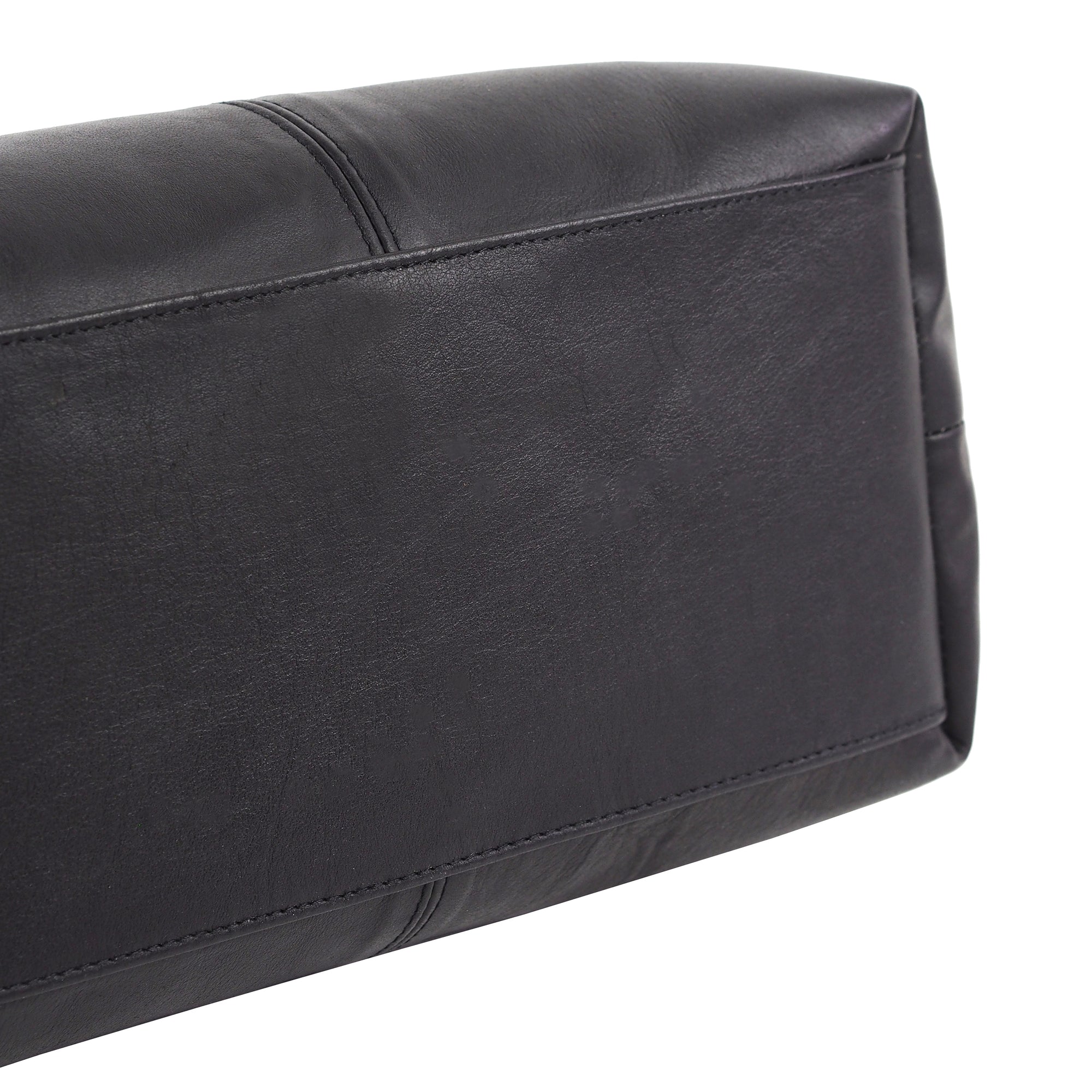 BLACK LEATHER TOTE BAG