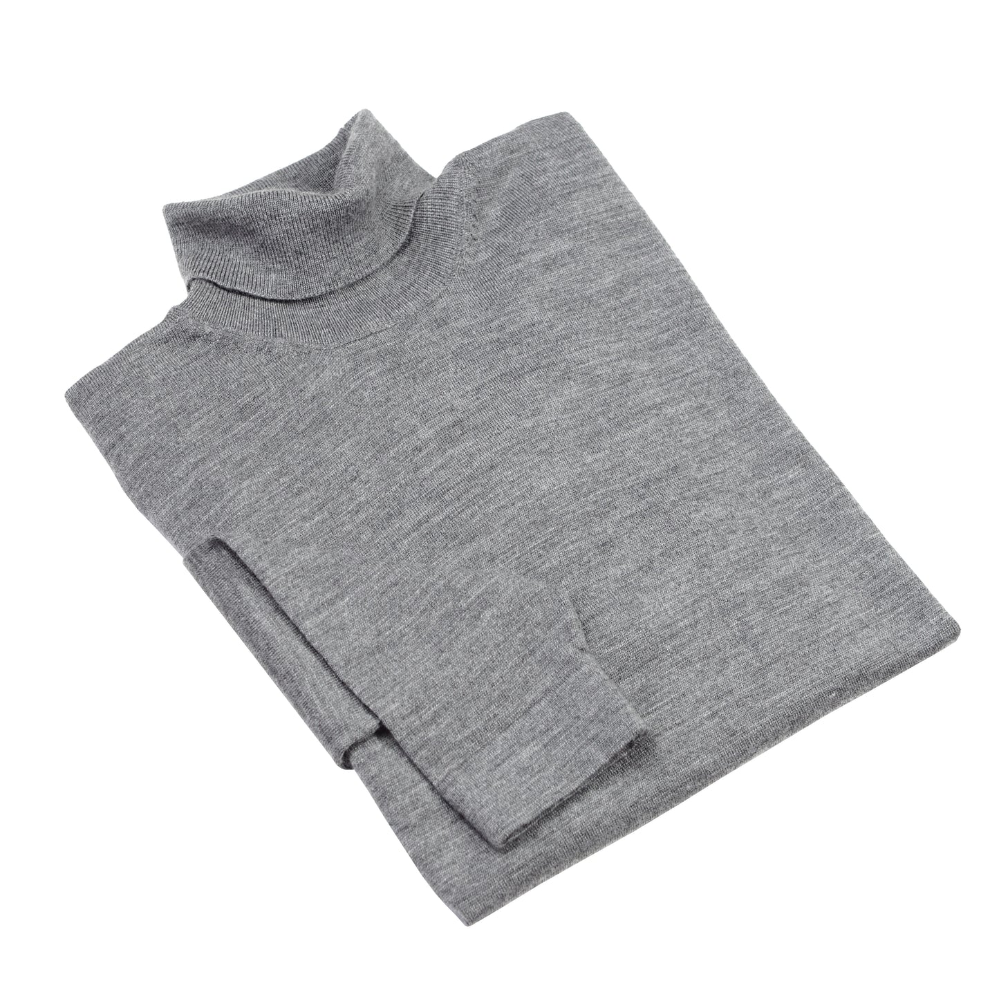 GRAY HIGH NECK MERINO WOOL PULLOVER