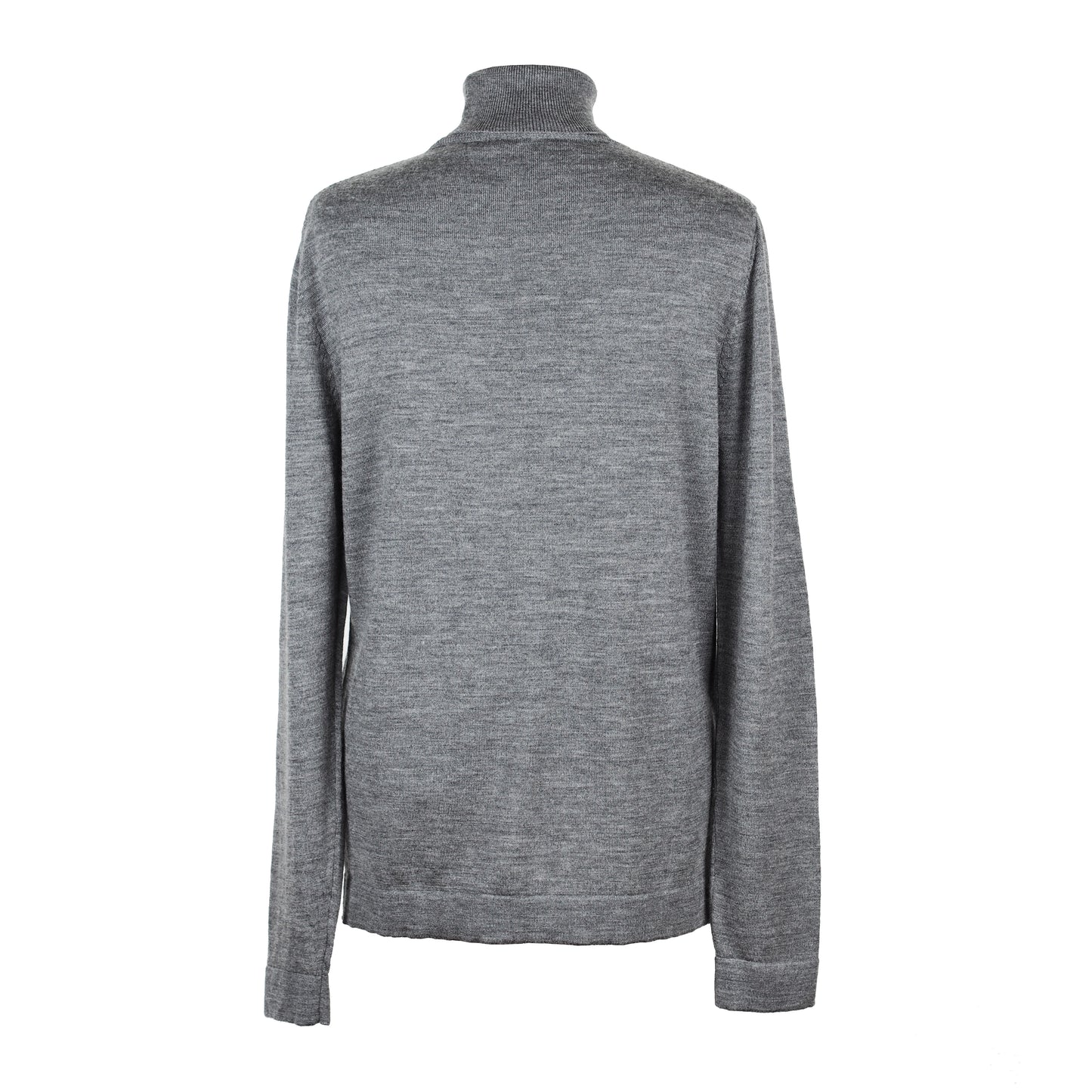 GRAY HIGH NECK MERINO WOOL PULLOVER