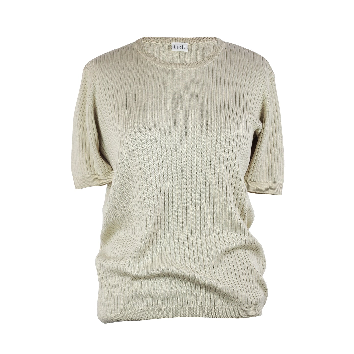 RIBBED SILK T-SHIRT