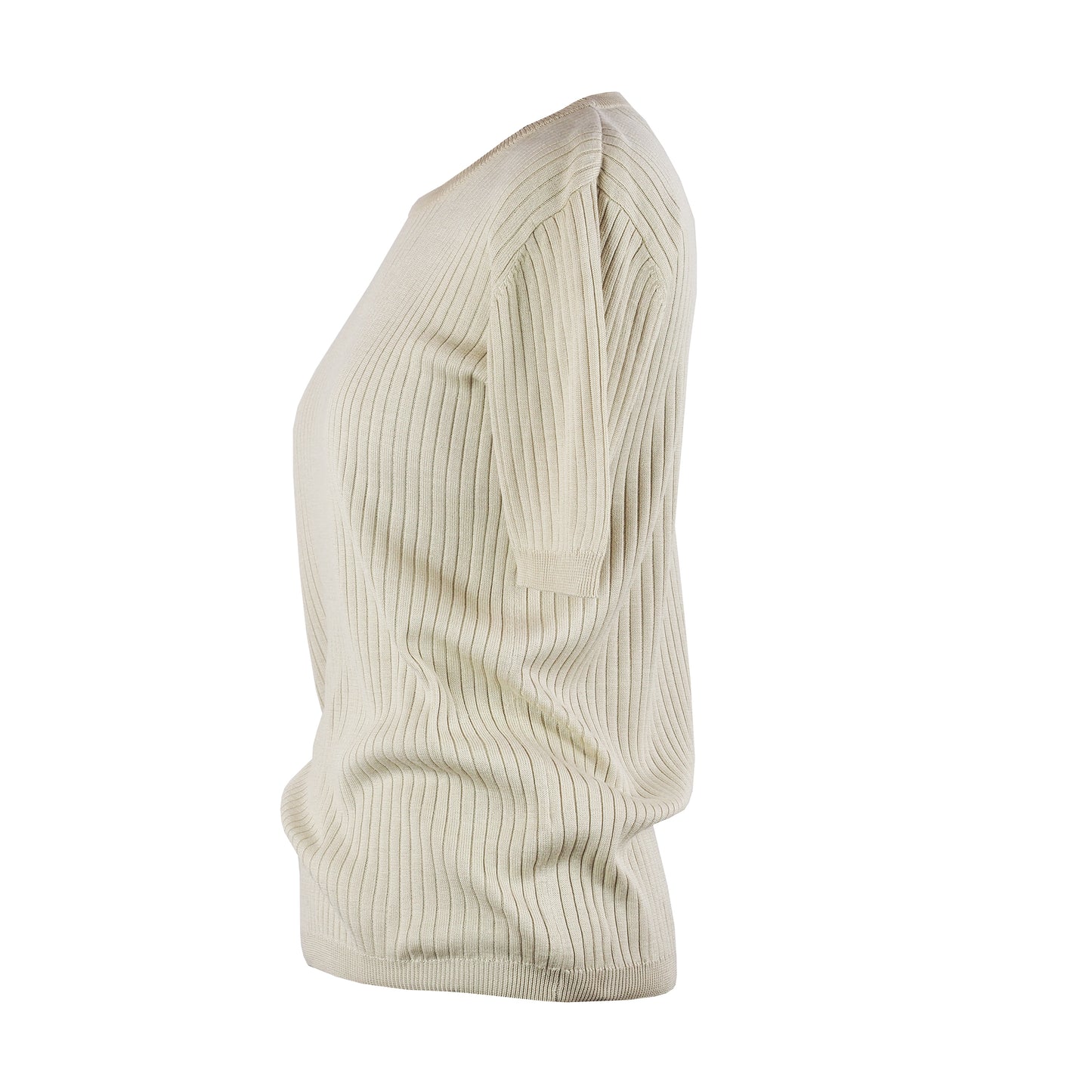 RIBBED SILK T-SHIRT