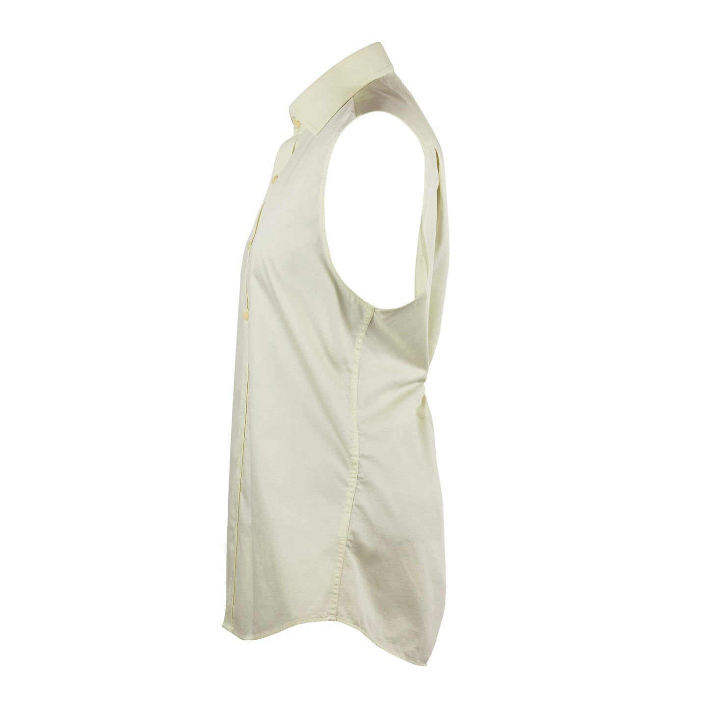 SLEEVELESS BUTTER YELLOW SHIRT