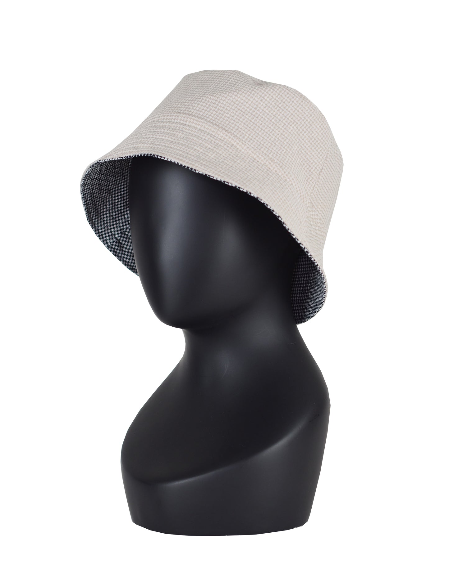 UPCYCLED HOUNDSTOOTH BUCKET HAT