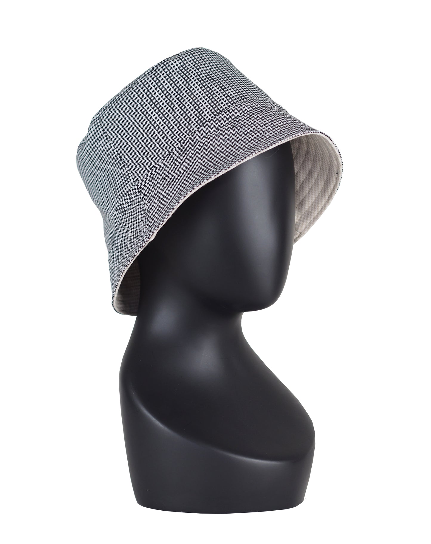 UPCYCLED HOUNDSTOOTH BUCKET HAT