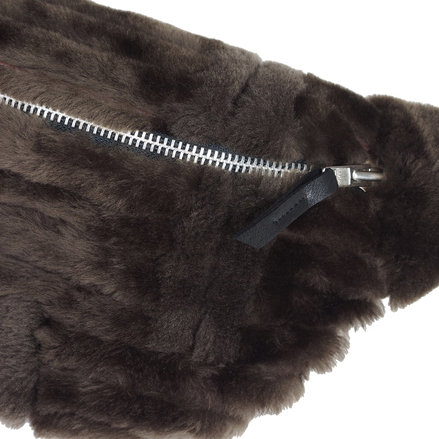 CHOCOLATE BROWN SHEARLING BUM BAG