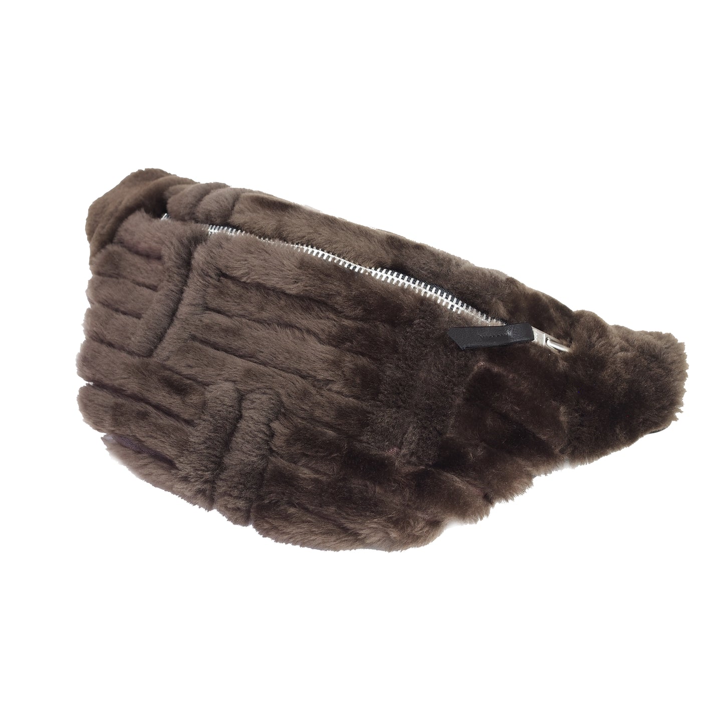 CHOCOLATE BROWN SHEARLING BUM BAG