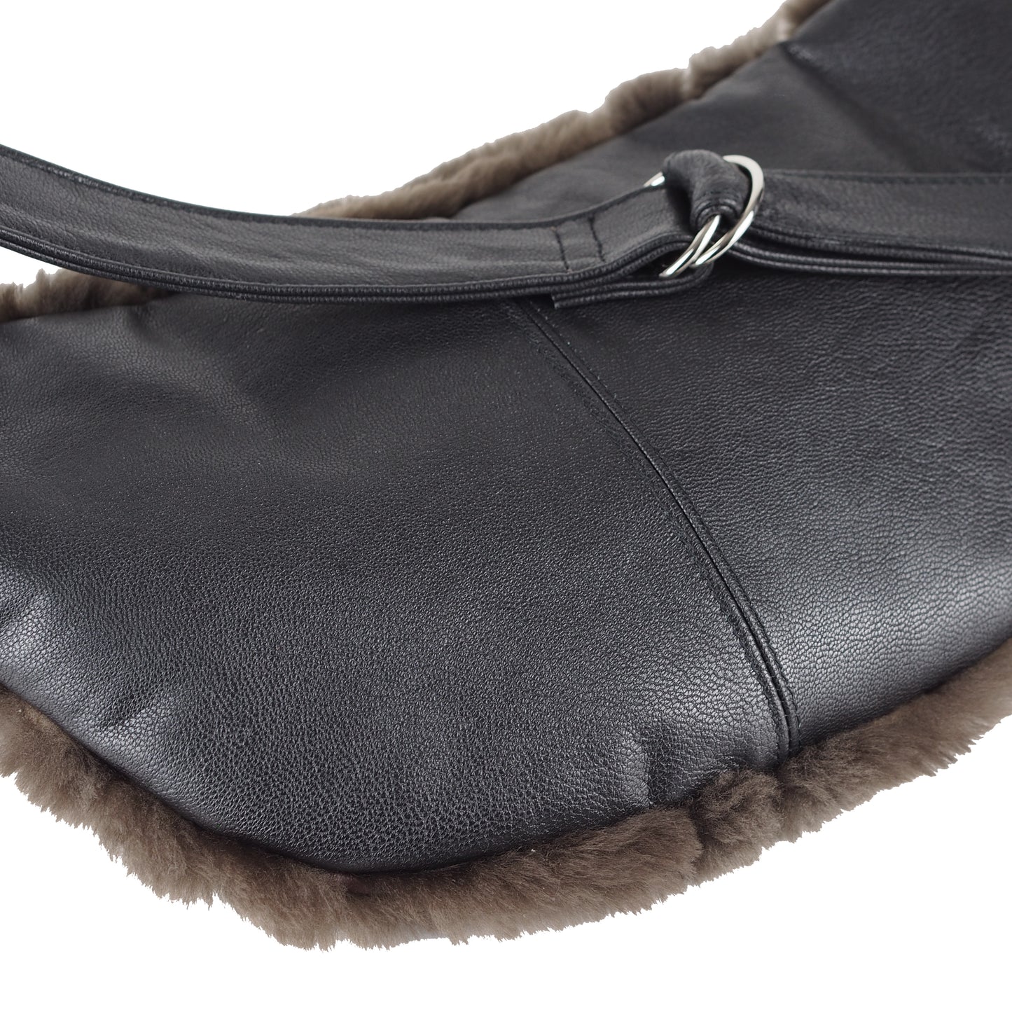 CHOCOLATE BROWN SHEARLING BUM BAG
