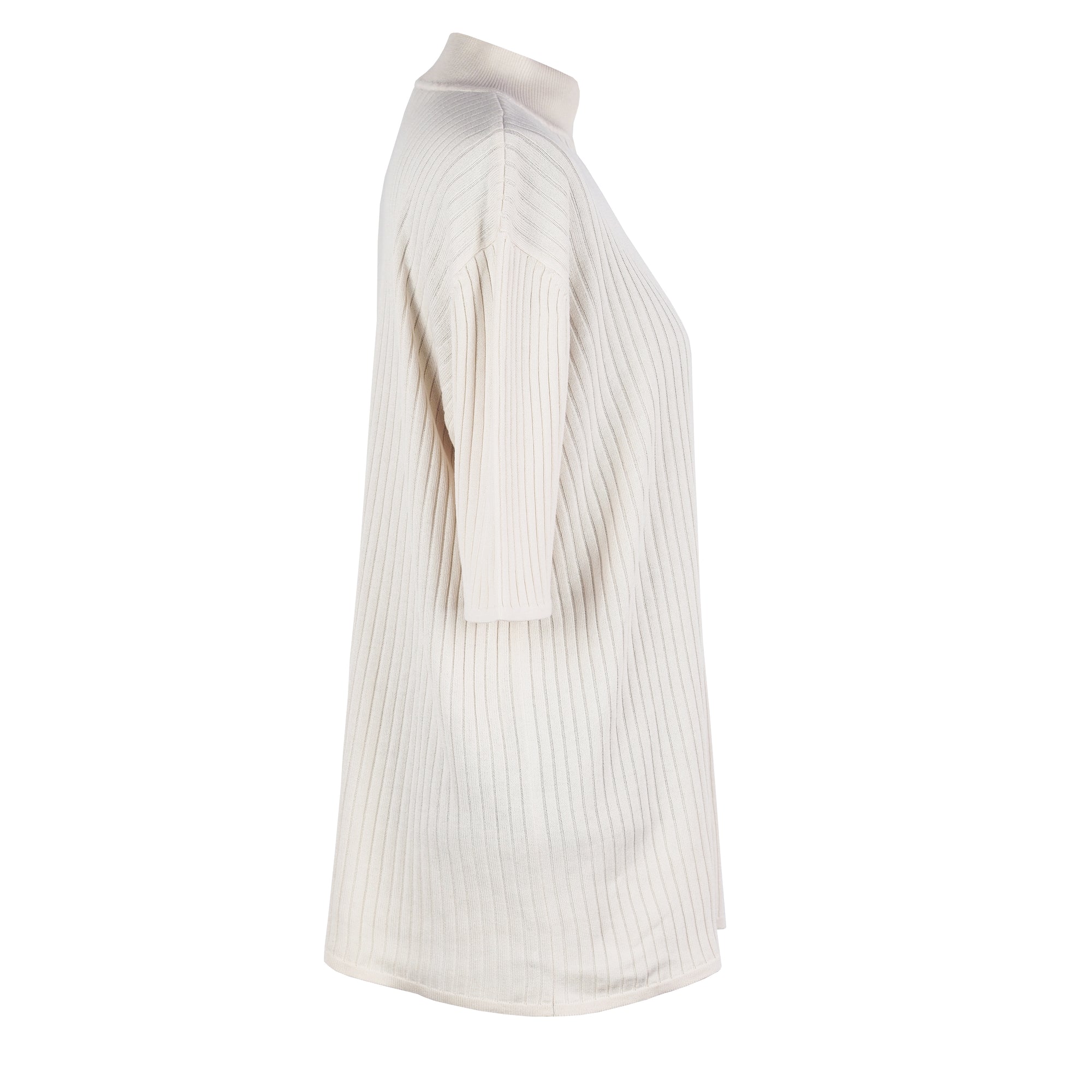 MOCK NECK SILK T-SHIRT