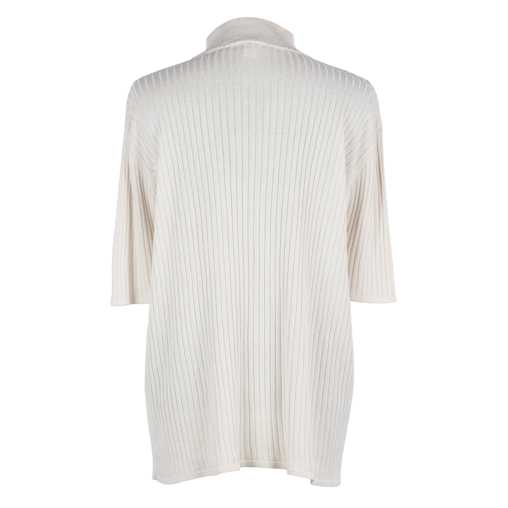 MOCK NECK SILK T-SHIRT