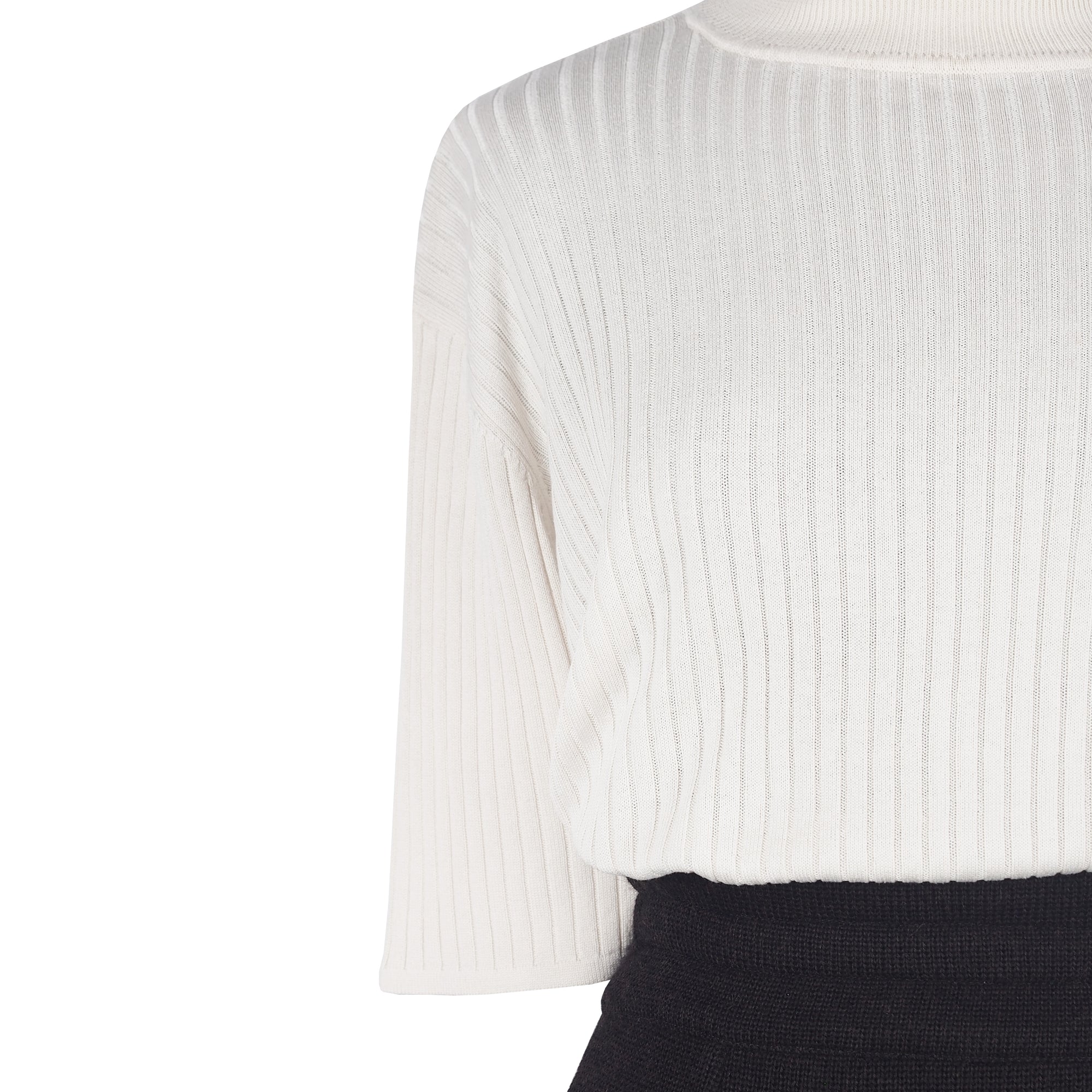 MOCK NECK SILK T-SHIRT