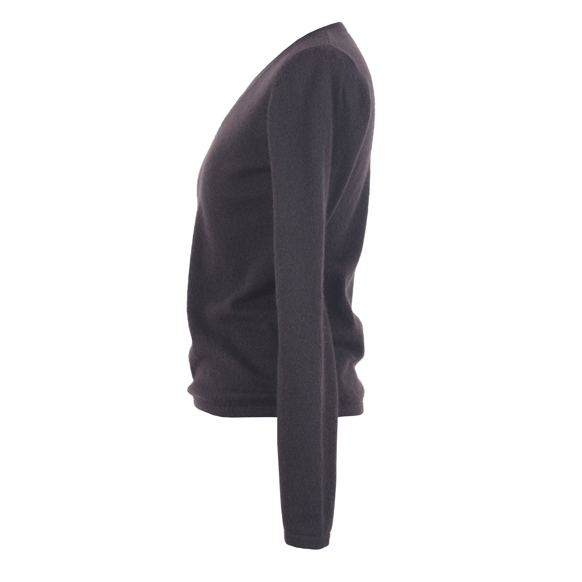 BROWN V-NECK CASHMERE SWEATER