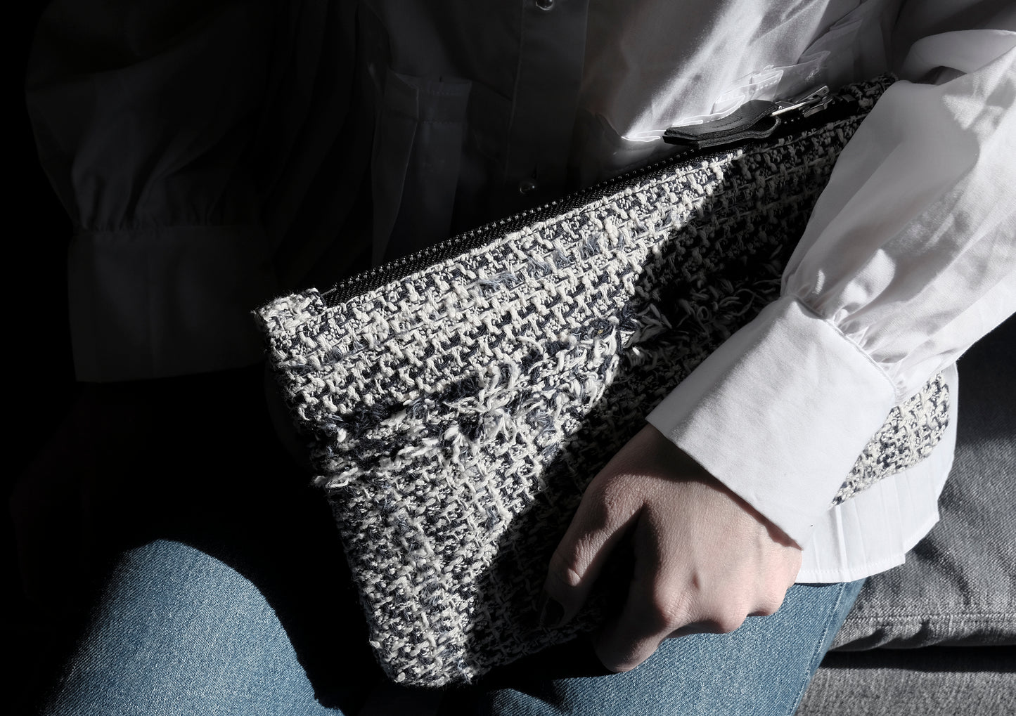 BOUCLÉ TWEED CLUTCH