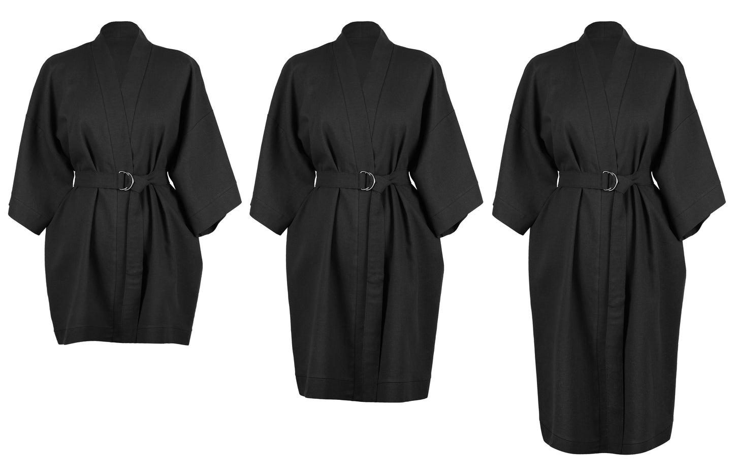 BLACK LINEN KIMONO