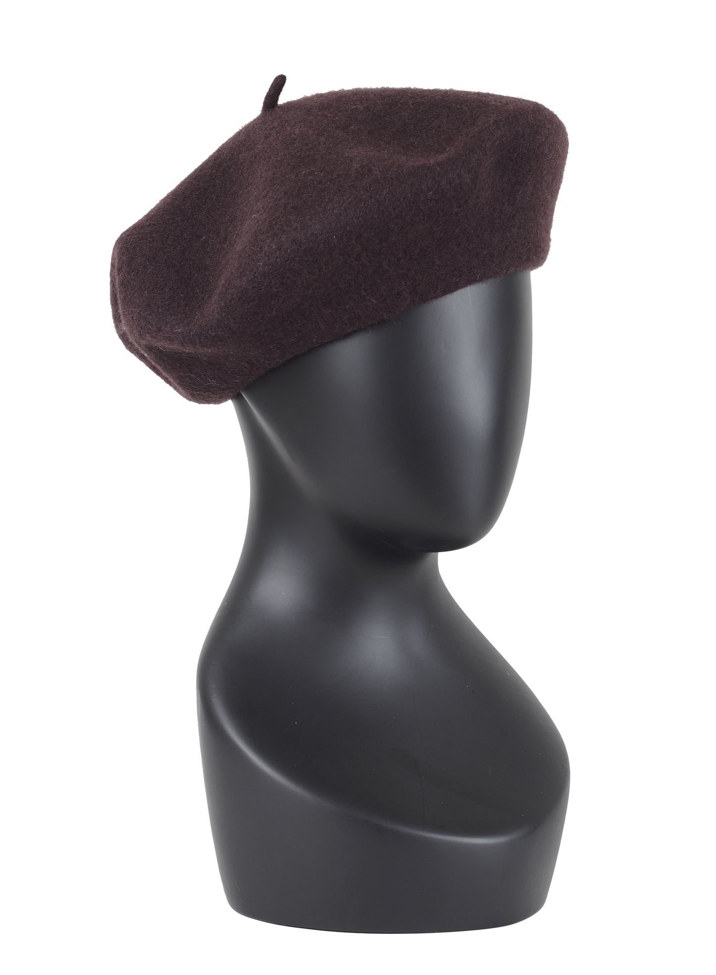 CHOCOLATE BROWN WOOL BERET