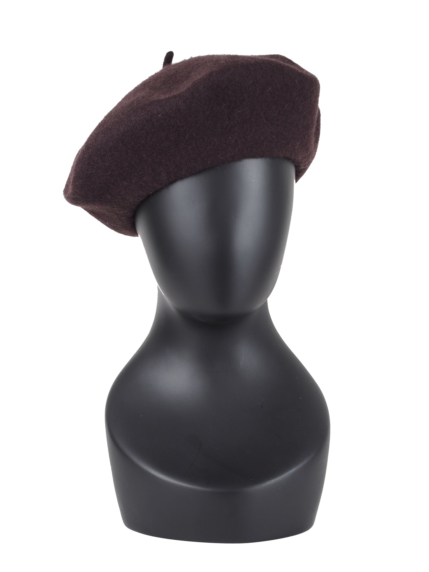 CHOCOLATE BROWN WOOL BERET