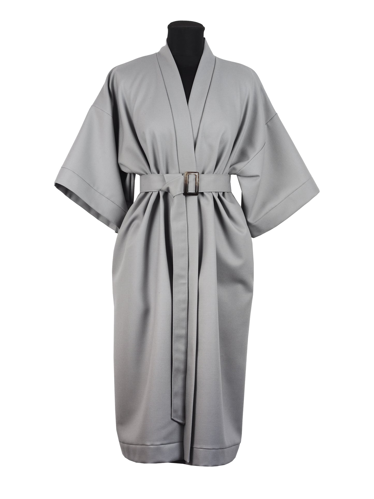 GREY WOOL KIMONO