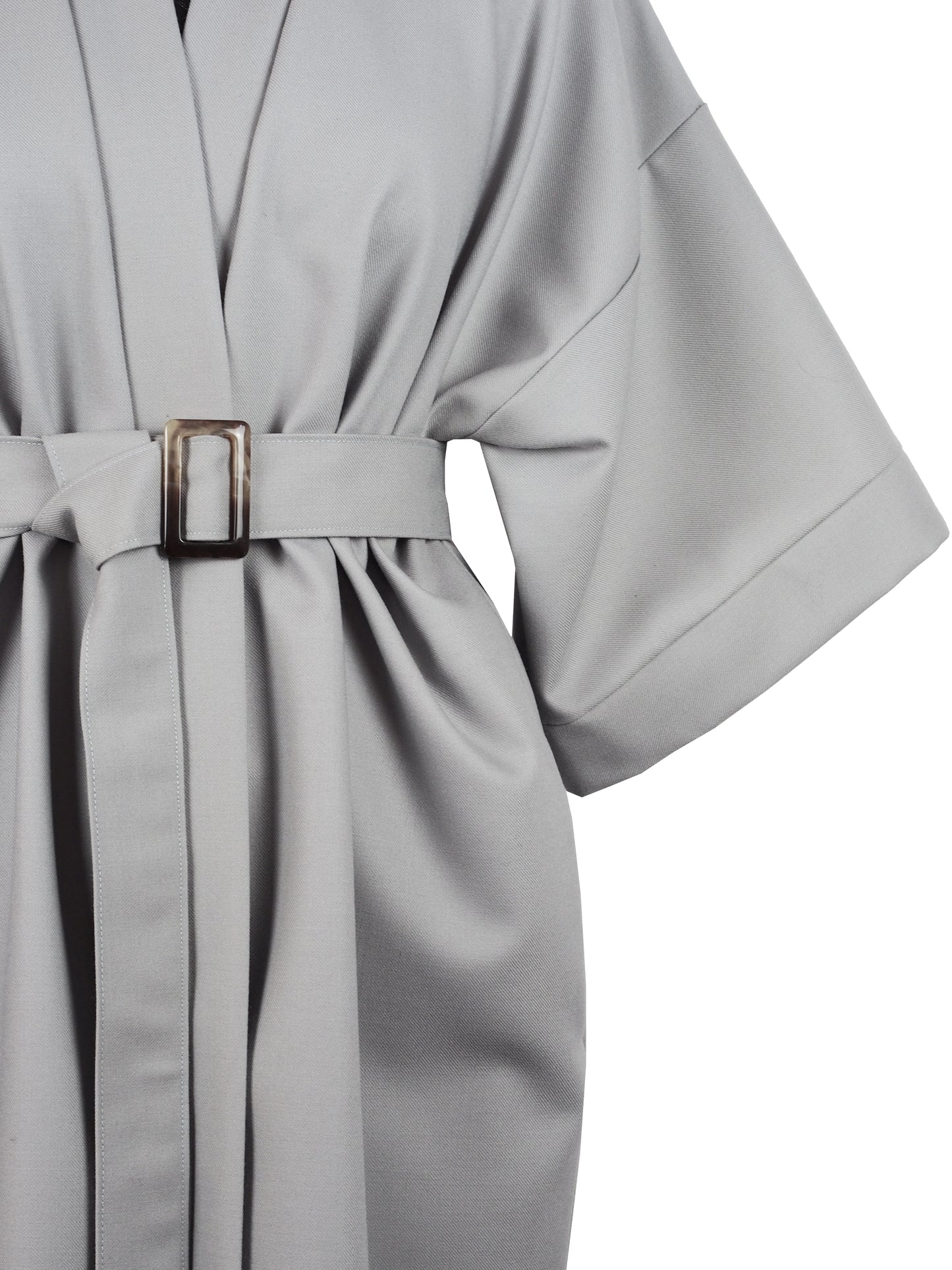 GREY WOOL KIMONO