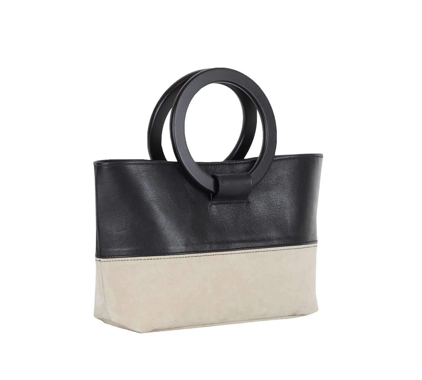 HANDBAG WITH ROUND HANDLES