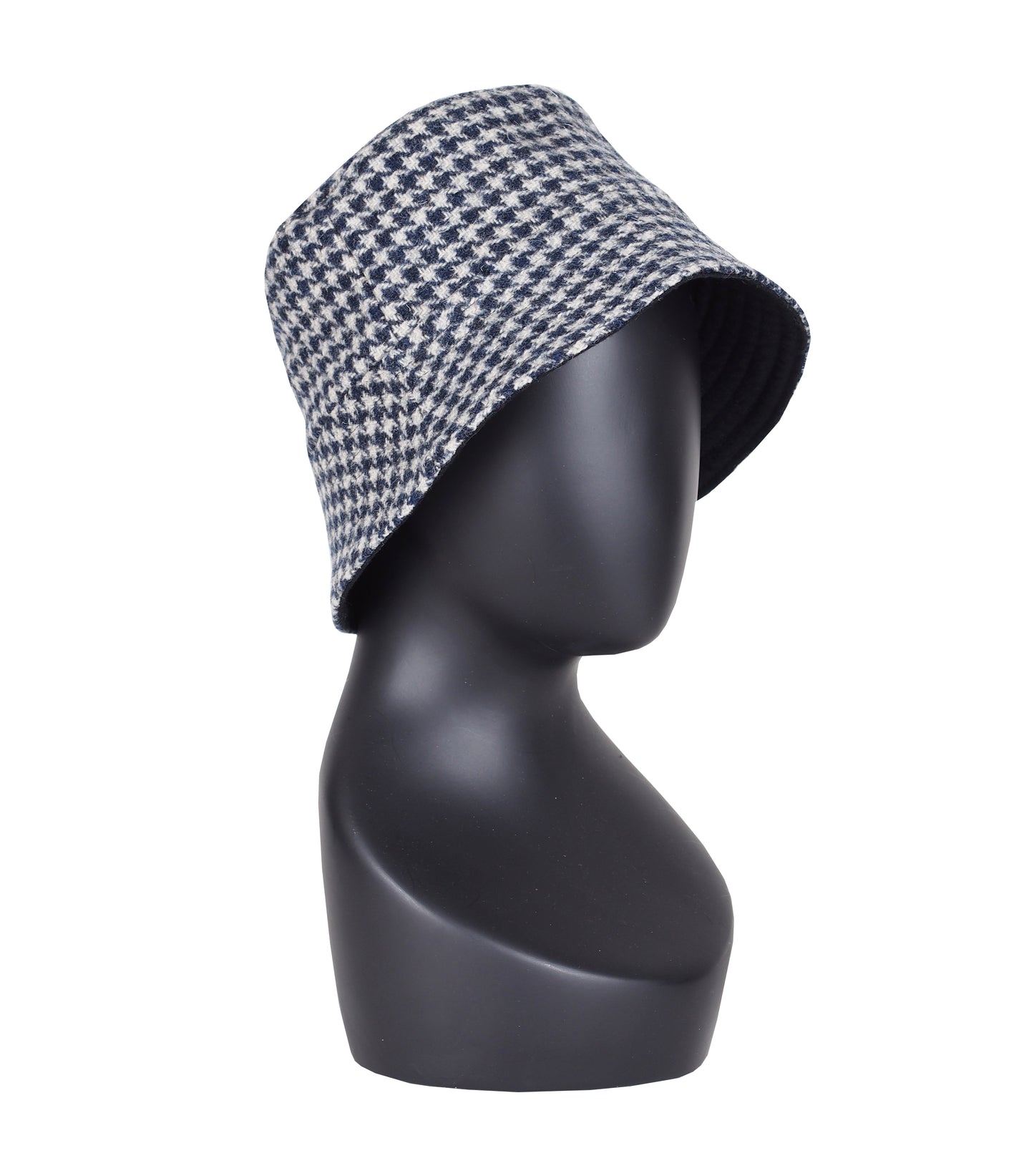 UPCYCLED HOUNDSTOOTH TWEED BUCKET HAT