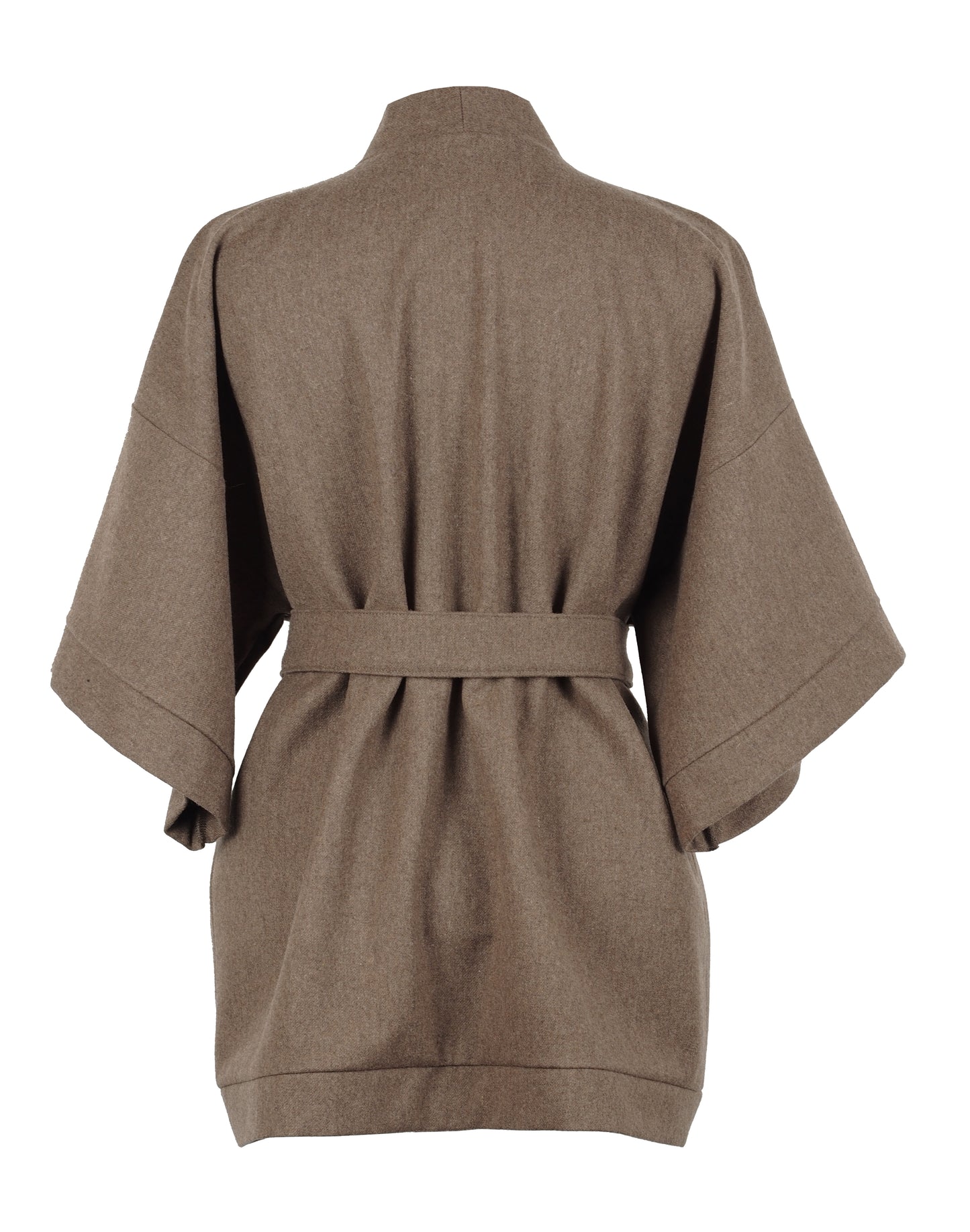 BROWN WOOL KIMONO