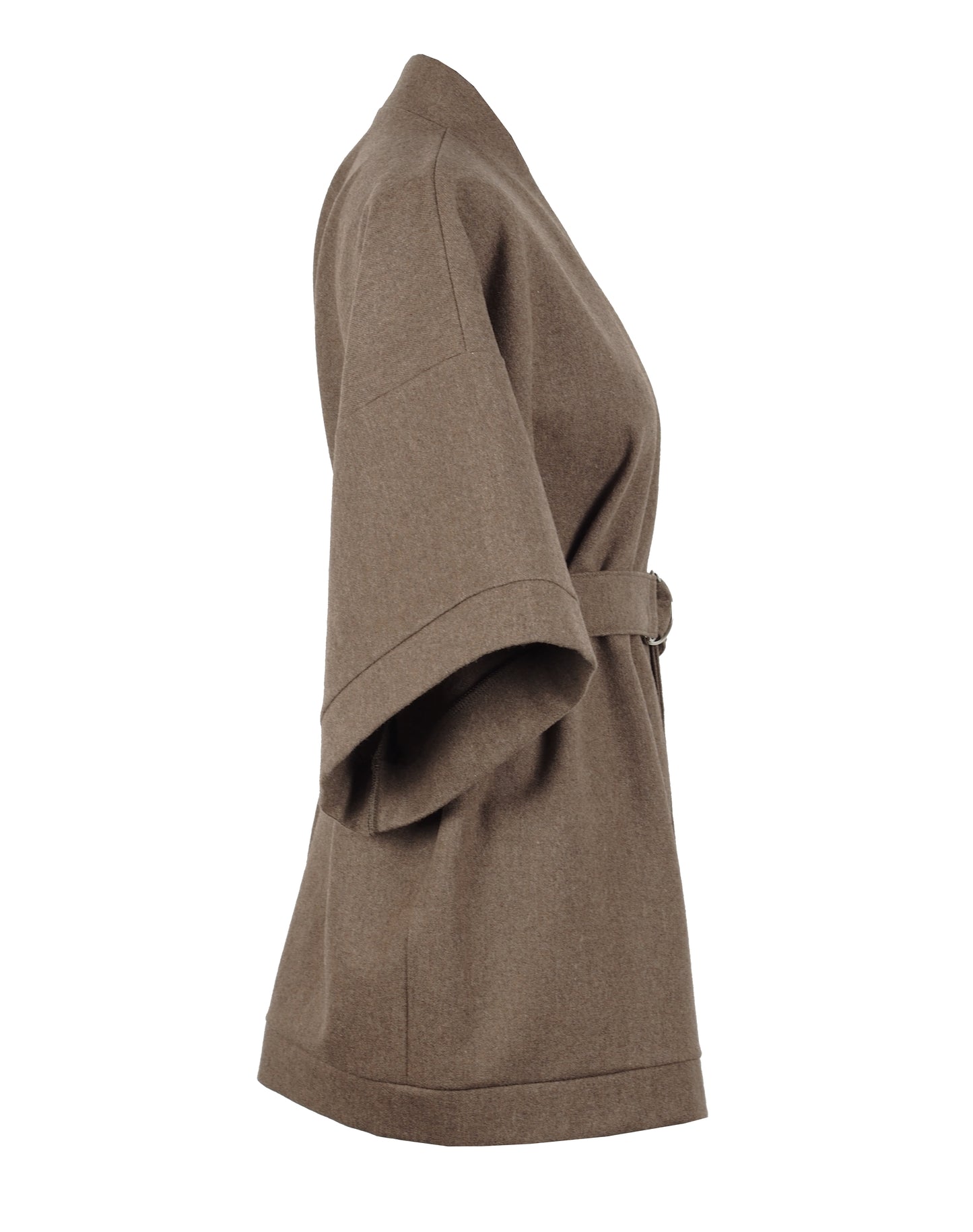 BROWN WOOL KIMONO