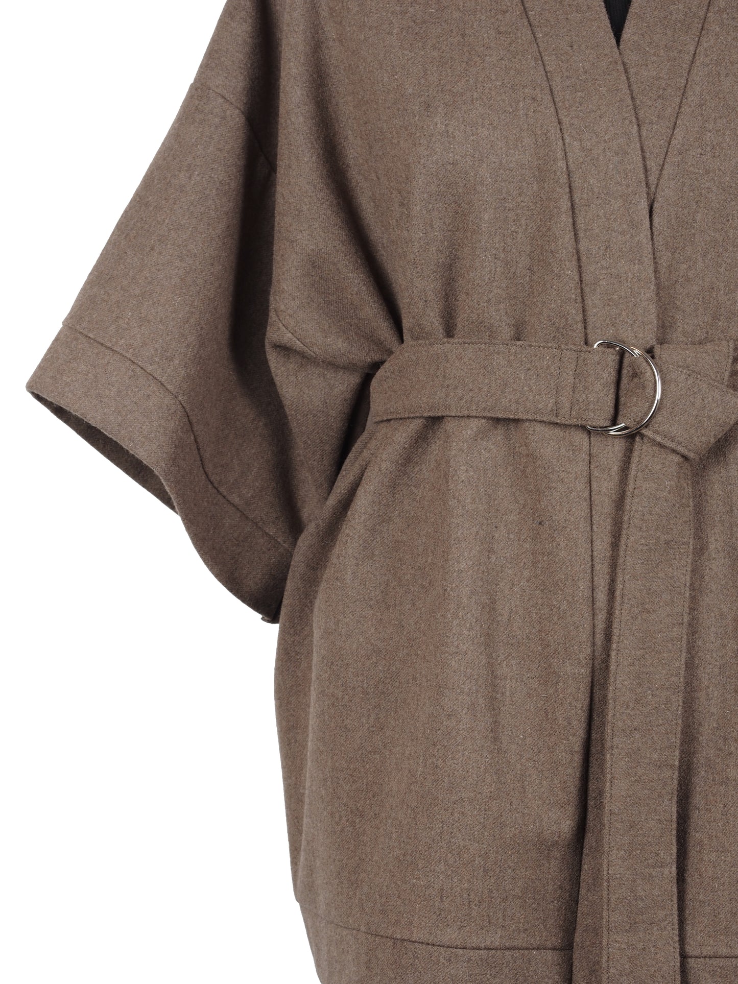 BROWN WOOL KIMONO