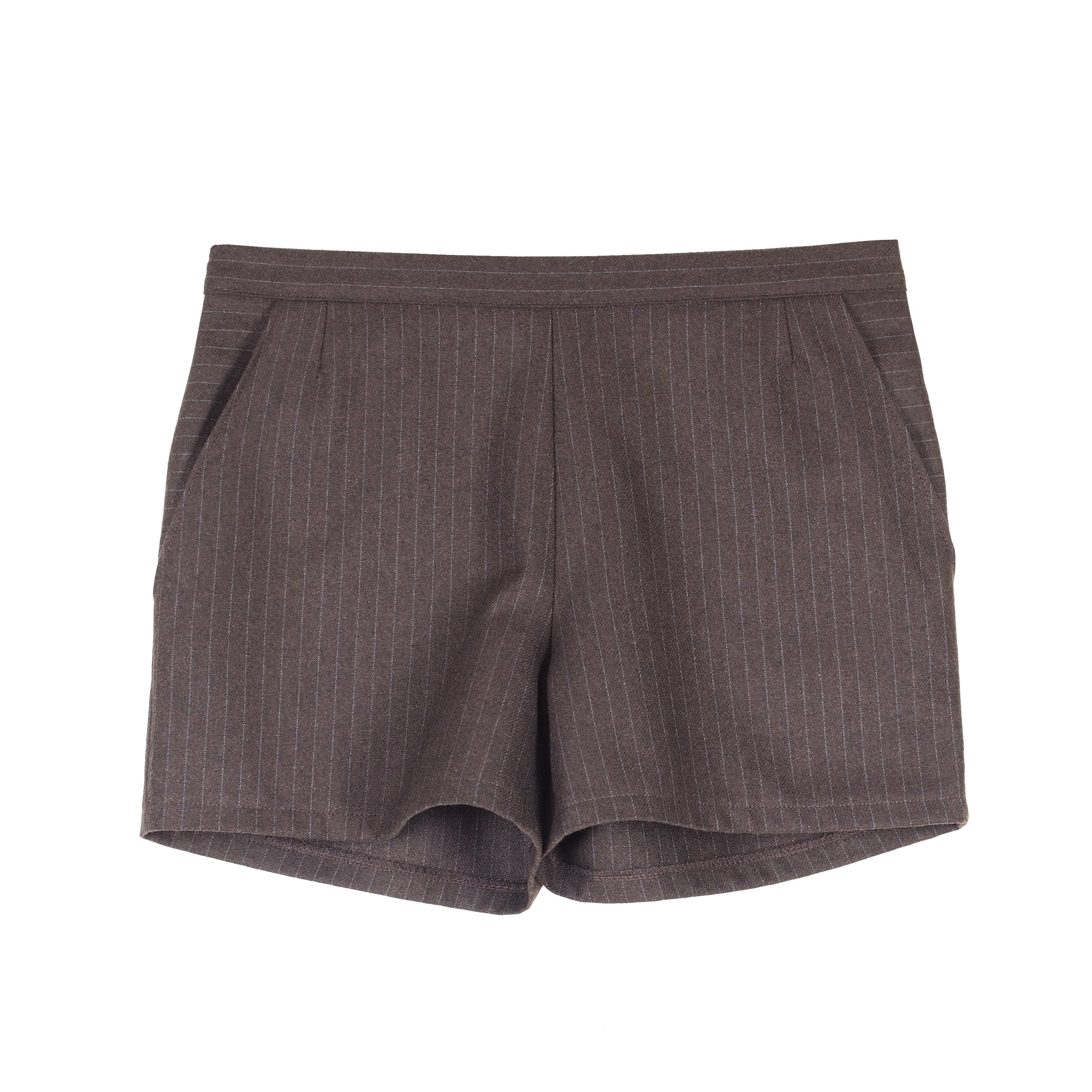 HIGH WAIST PINSTRIPE WOOL SHORTS