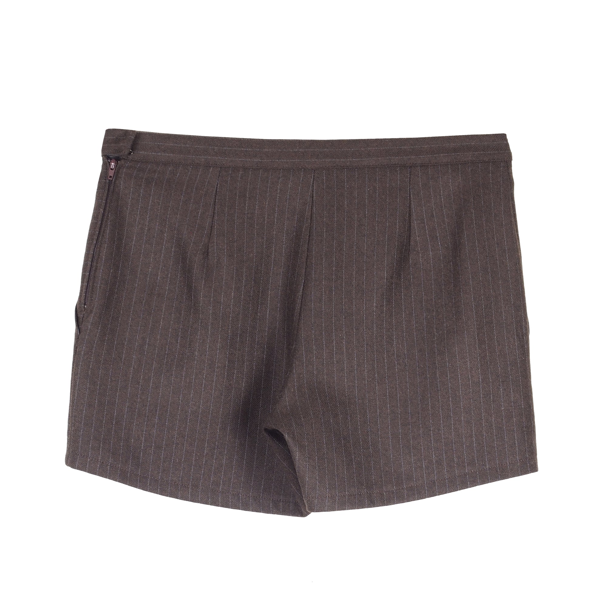 HIGH WAIST PINSTRIPE WOOL SHORTS