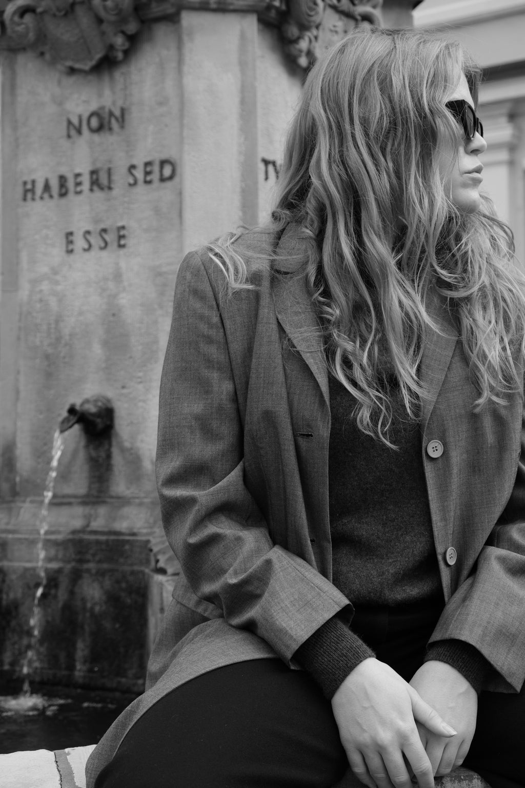 GRAY WOOL TRENCH COAT