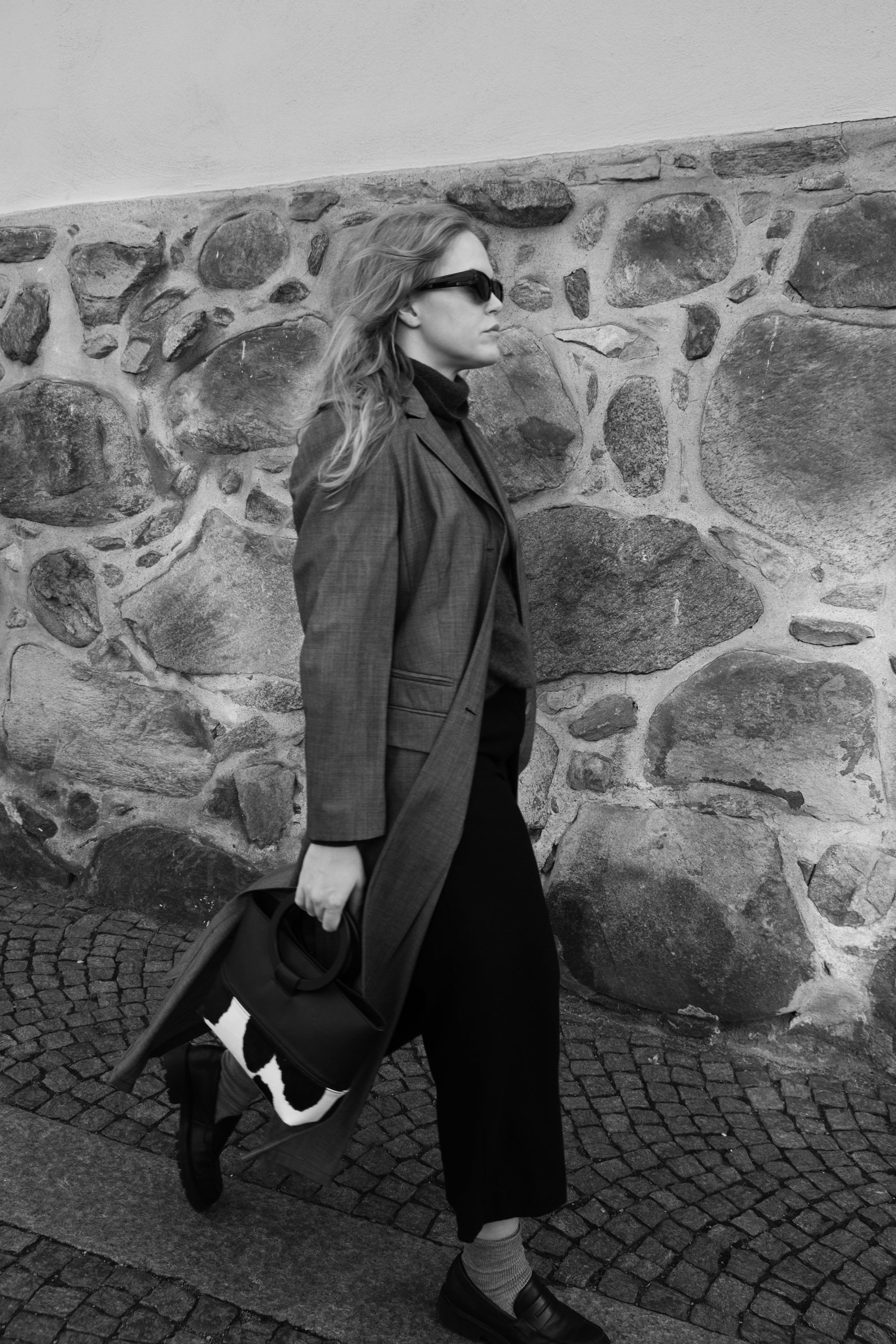 GRAY WOOL TRENCH COAT