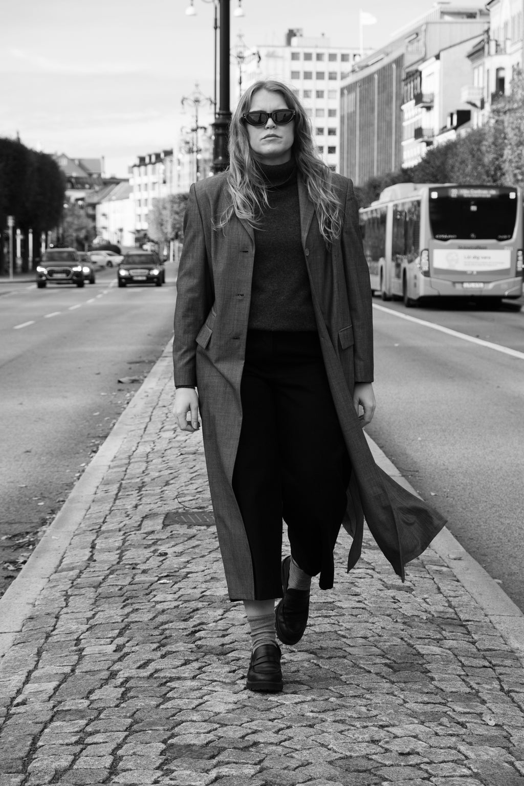 GRAY WOOL TRENCH COAT