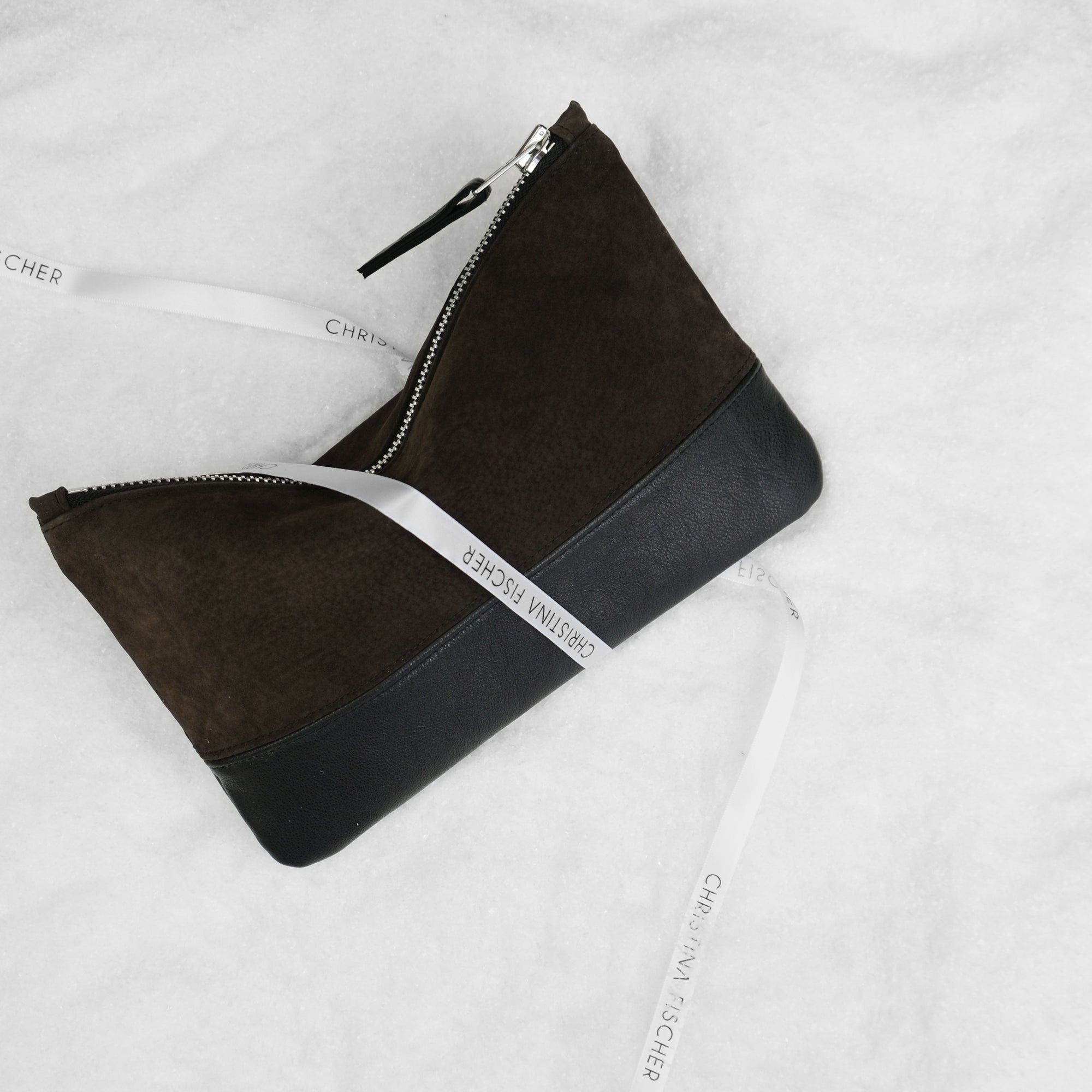 BROWN SUEDE CLUTCH