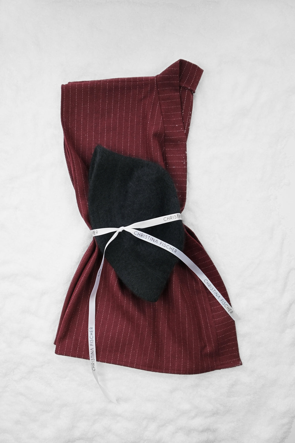 BURGUNDY PINSTRIPE WOOL WAISTCOAT